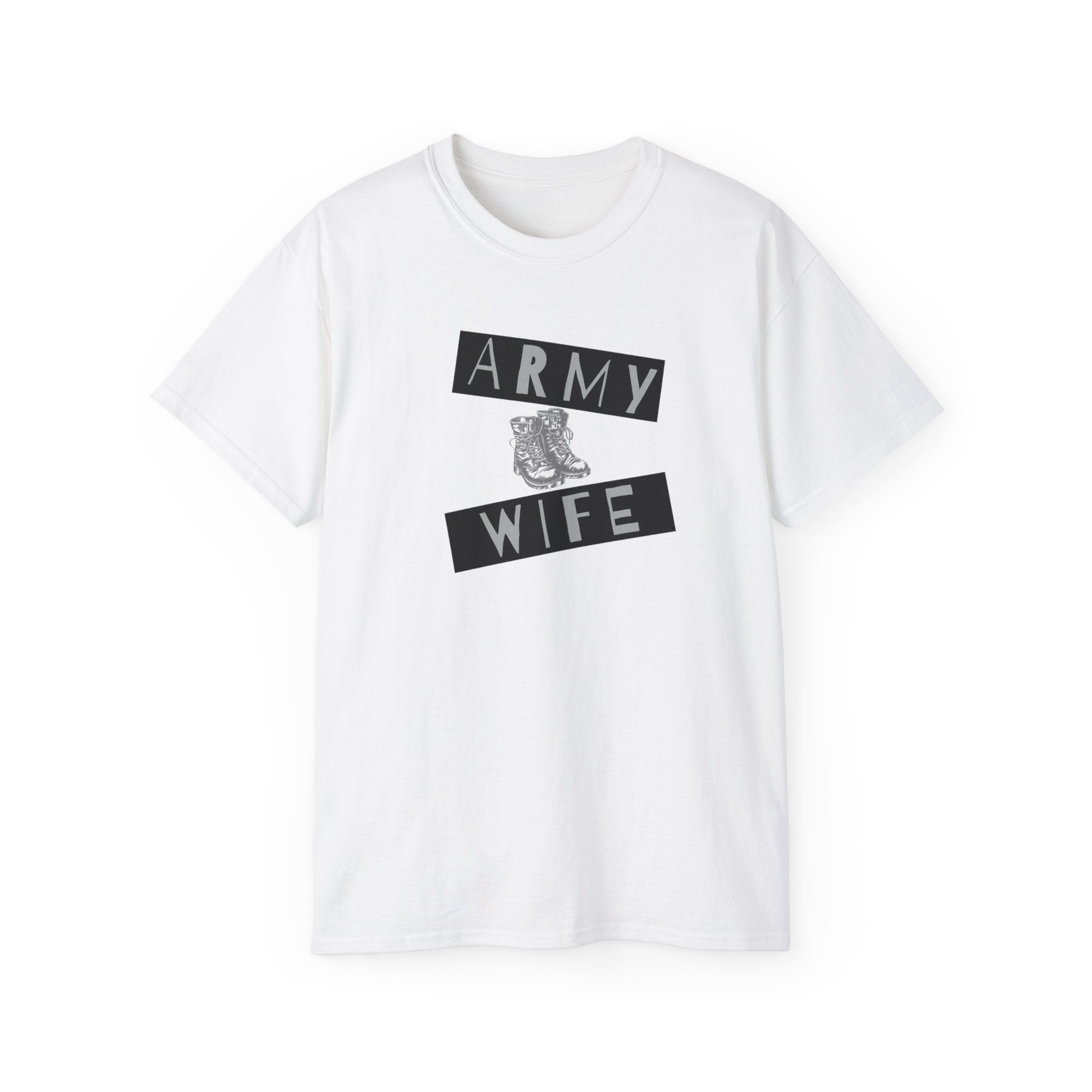 Army Wife T‑Shirt — Military Wife Tee with Combat Boot Graphic