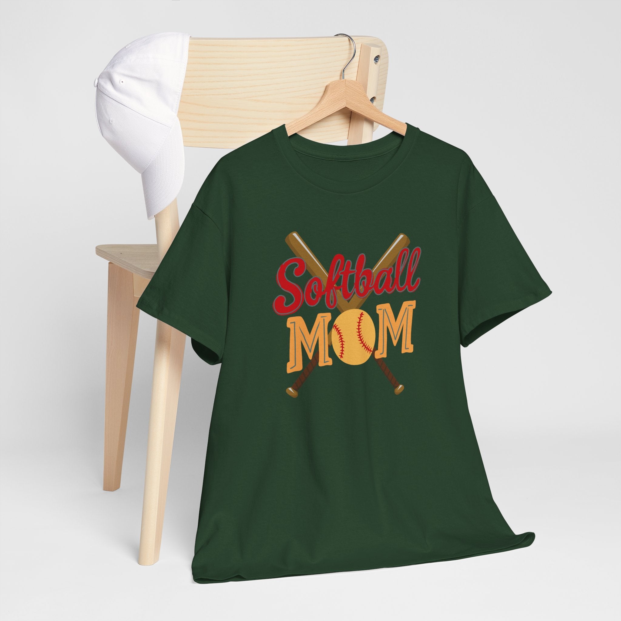 Softball Mom T‑Shirt — Retro Crossed Bats & Ball Tee for Proud Moms