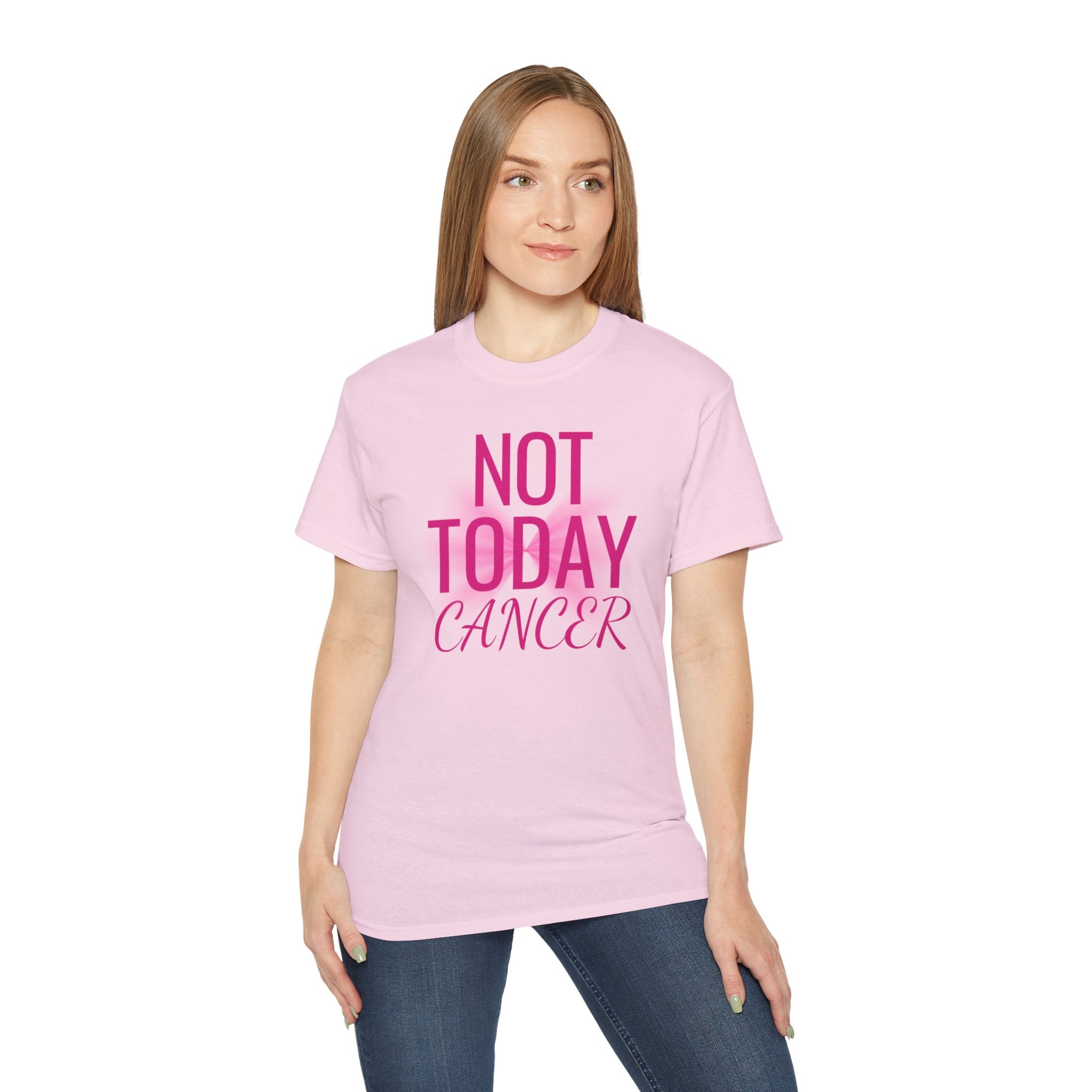 Not Today Cancer T-Shirt — Inspirational Cancer Awareness Tee with Pink Ribbon