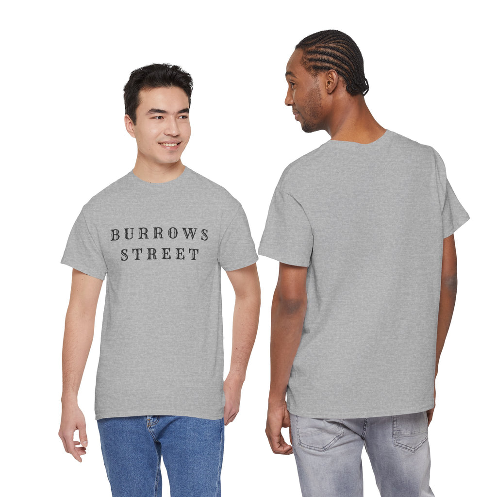 Burrows Street T‑Shirt — Minimalist Vintage Lettering Tee