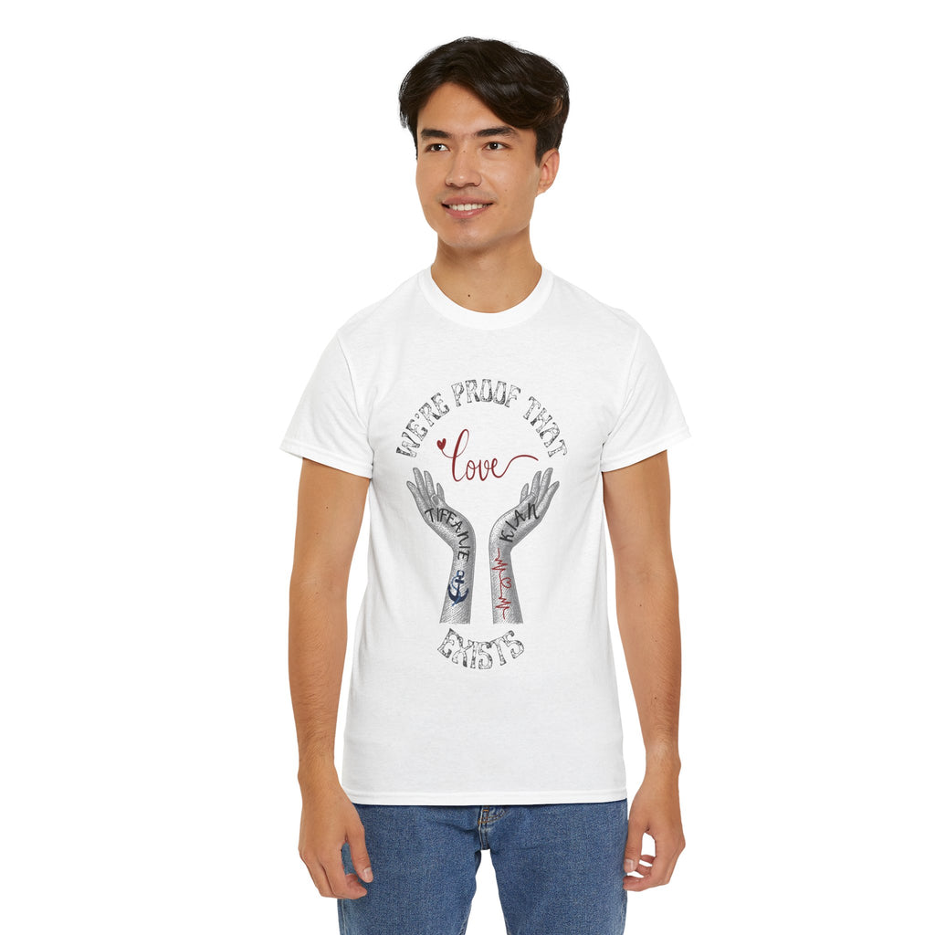 Love Wins Tattoo Hands T‑Shirt – "We're Proof That Love Exists" Couples Goal Pride Tee