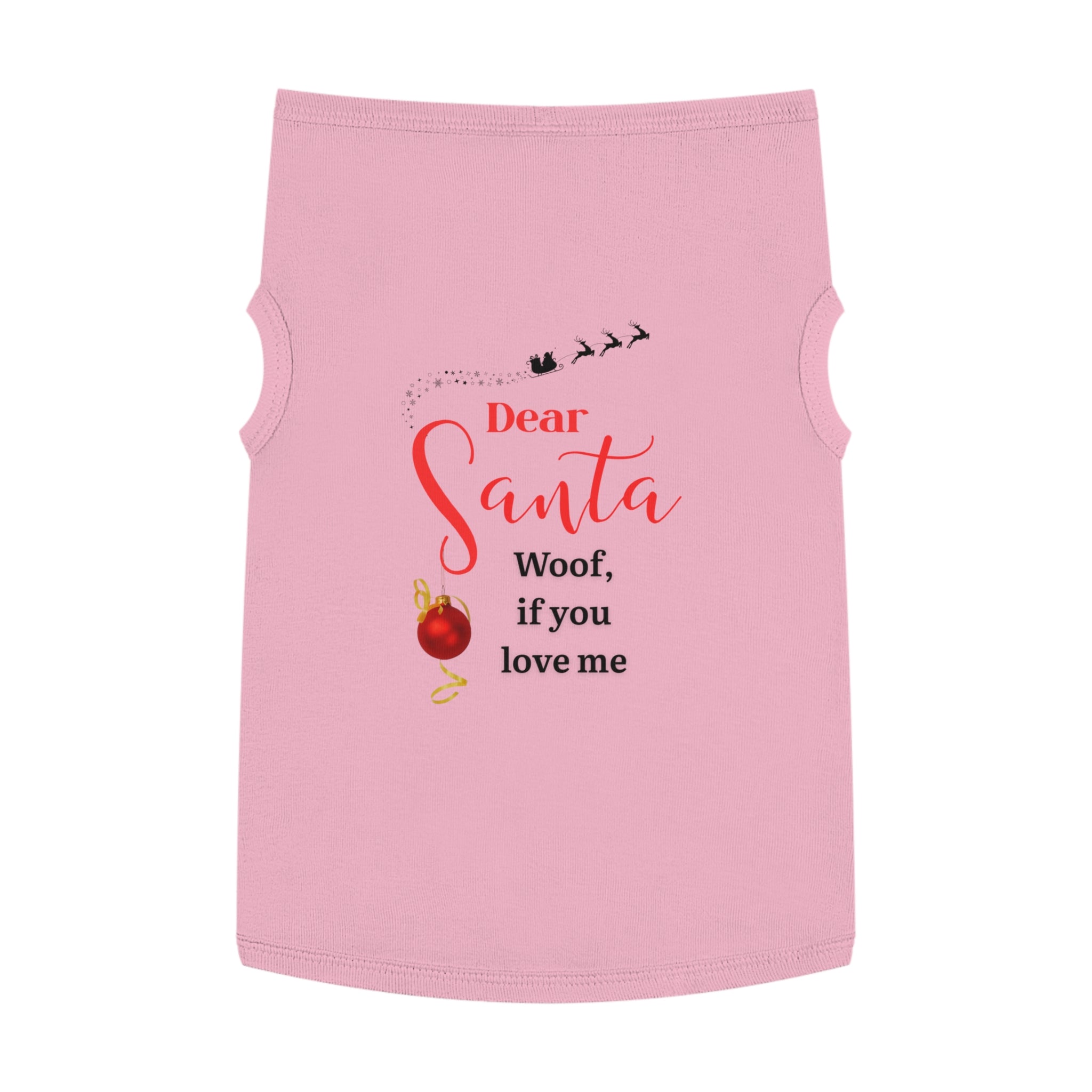Dear Santa, Woof...Festive Pet Tank Top - "Dear Santa" Design, Christmas Pet Gift, Holiday Apparel, Cute Dog Shirt, Seasonal Canine Wear