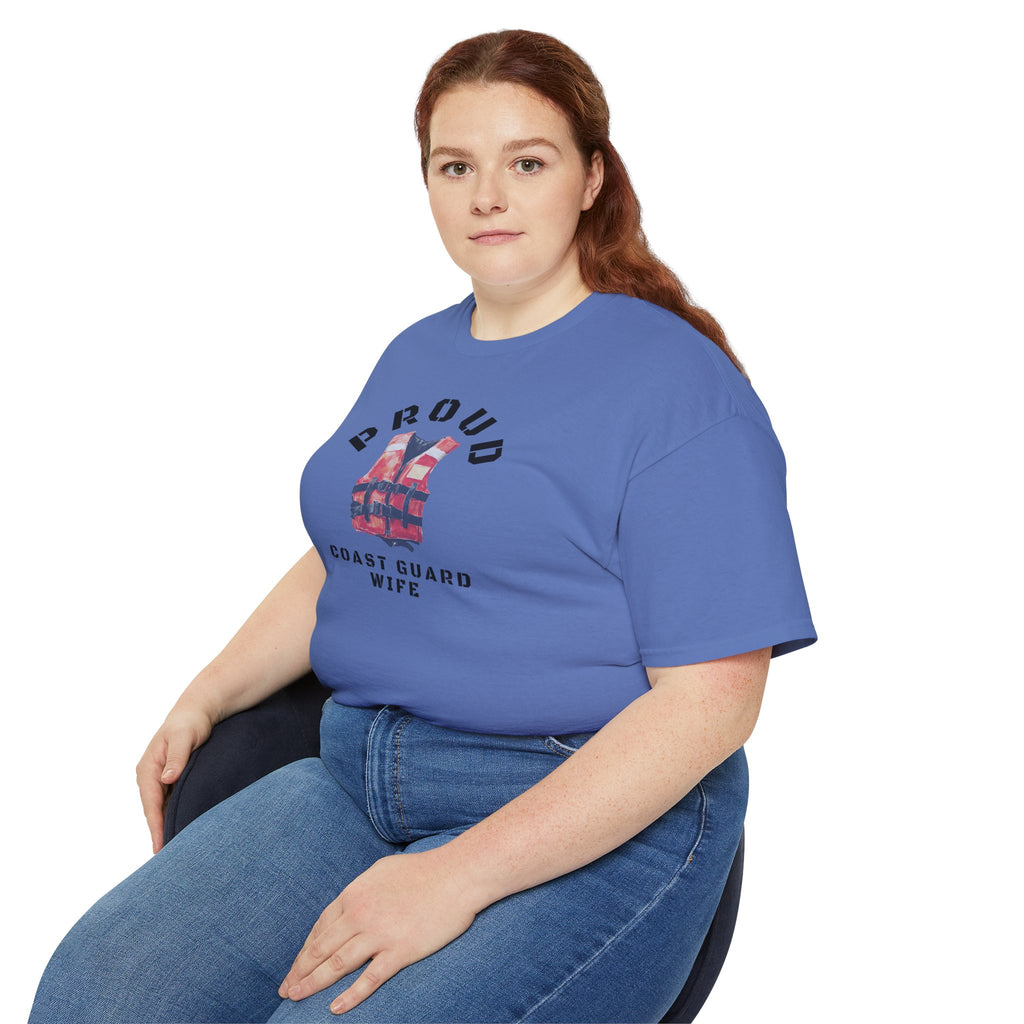 Proud Coast Guard Wife T-Shirt — Life Vest Graphic Tee for Military Spouses