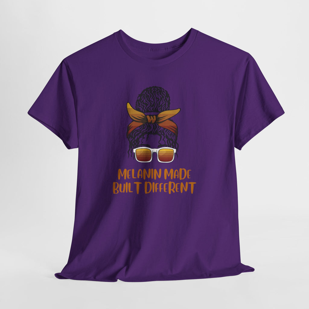 T-Shirt — "Melanin Made, Built Different" Graphic Tee