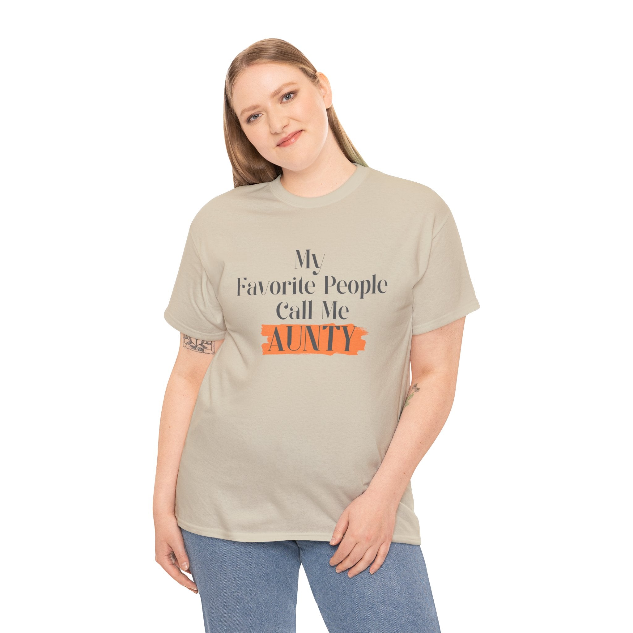 Aunty Tee — "My Favorite People Call Me Aunty" Casual White T-Shirt