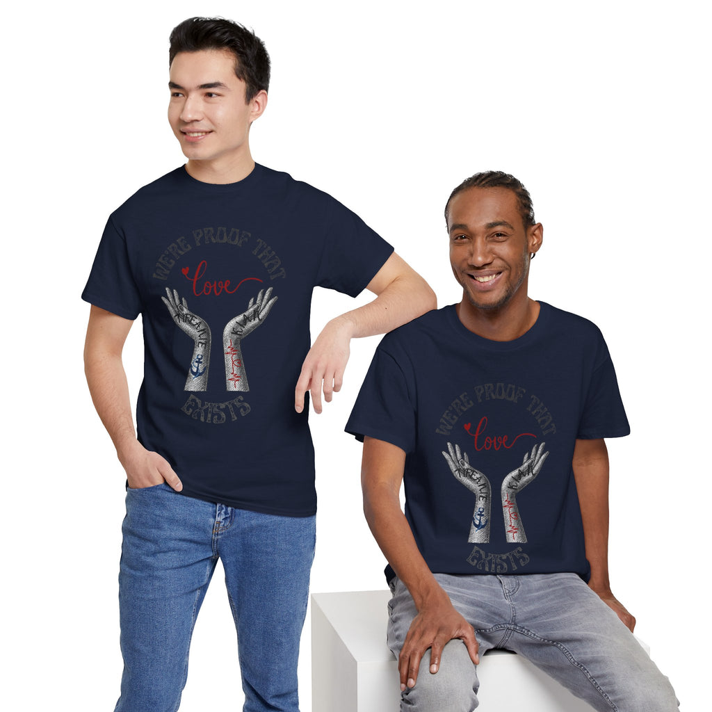 Love Wins Tattoo Hands T‑Shirt – "We're Proof That Love Exists" Couples Goal Pride Tee