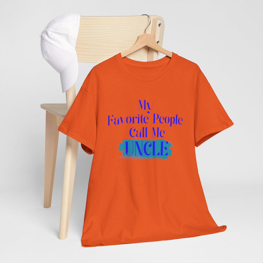 Uncle T‑Shirt — "My Favorite People Call Me UNCLE" Blue Brushstroke Tee