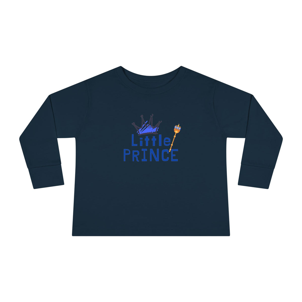 Little Prince Toddler Long Sleeve Tee — Cute Crown Design