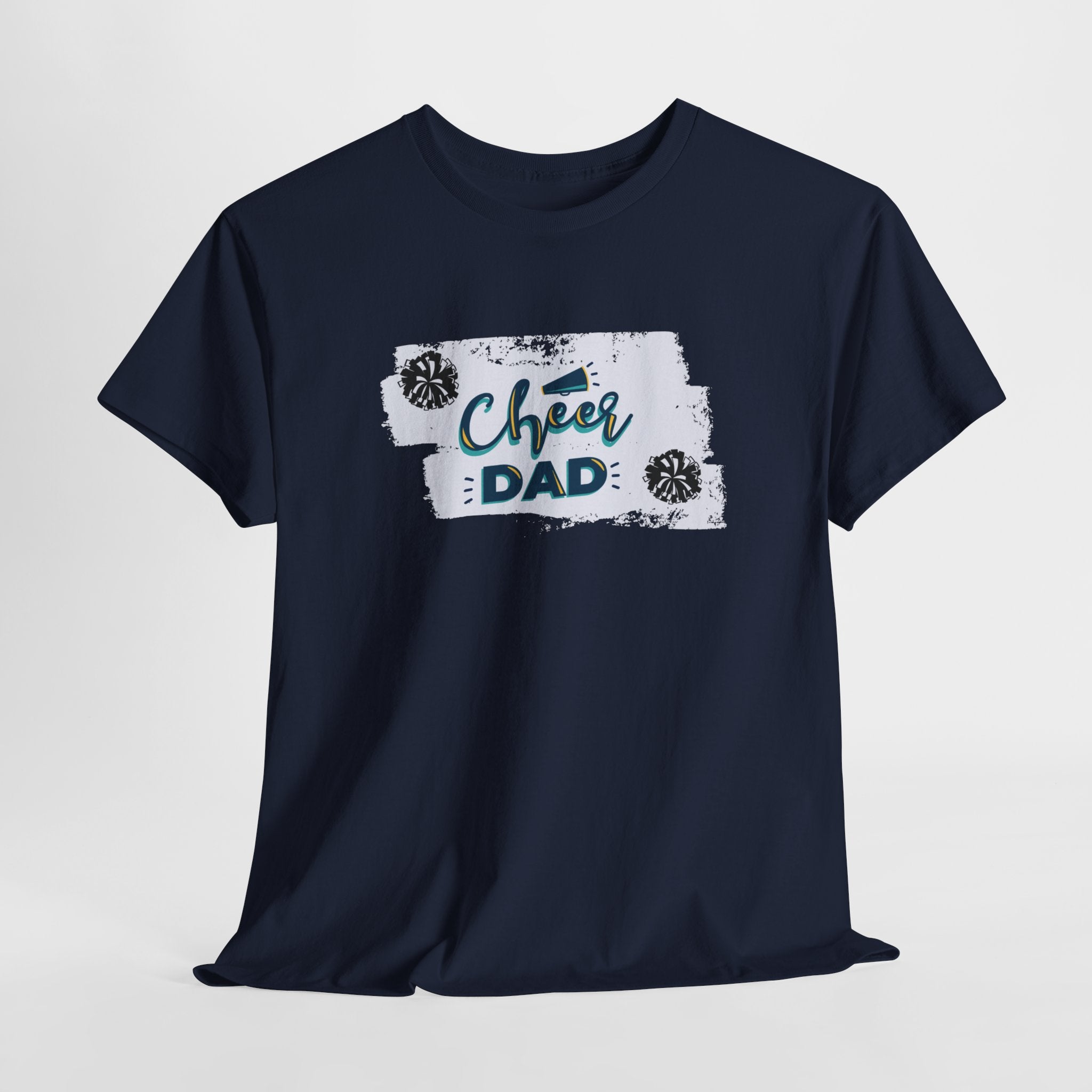 Cheer Dad T-Shirt — Cheerleading Dad Tee with Pom-Poms, Father's Day Gift
