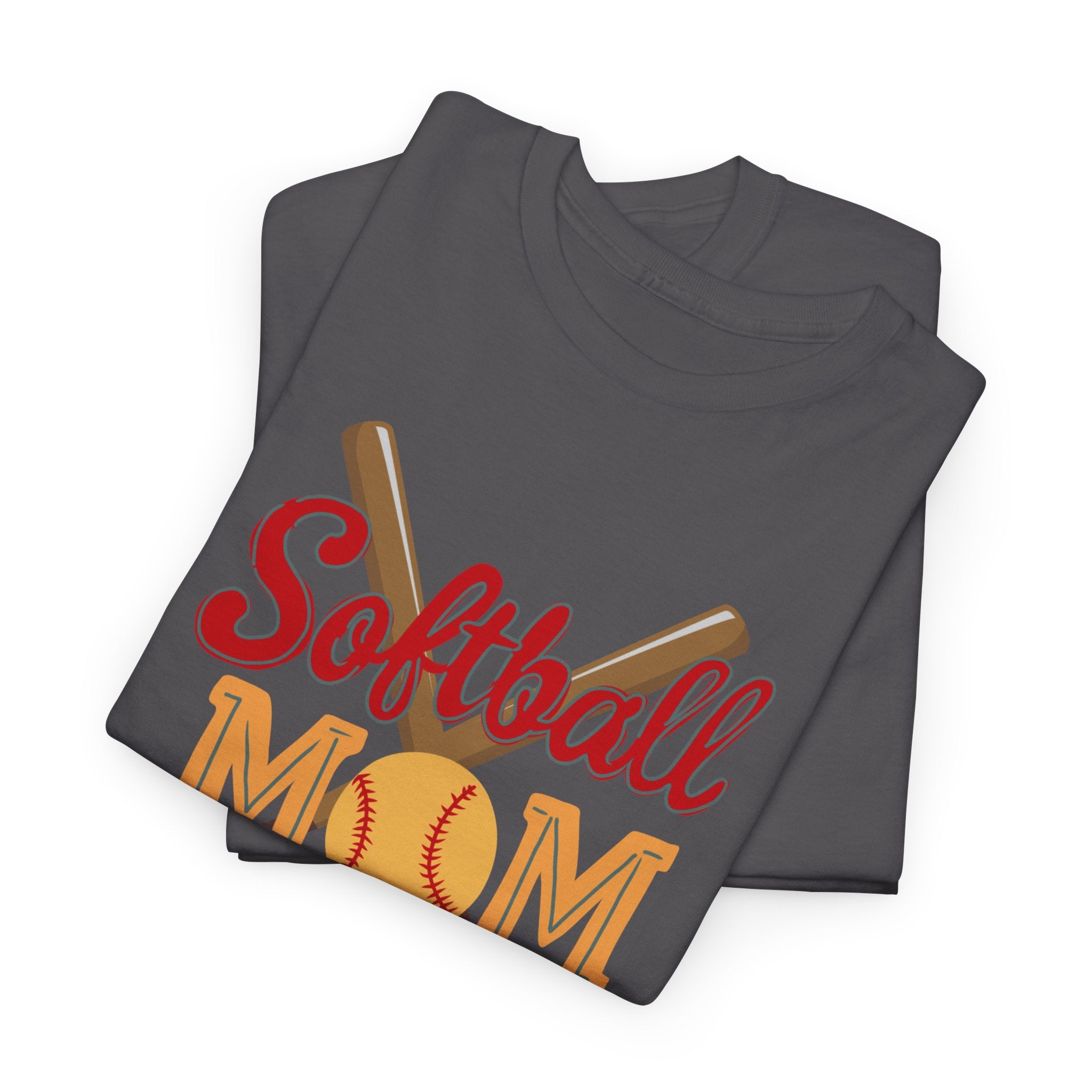 Softball Mom T‑Shirt — Retro Crossed Bats & Ball Tee for Proud Moms