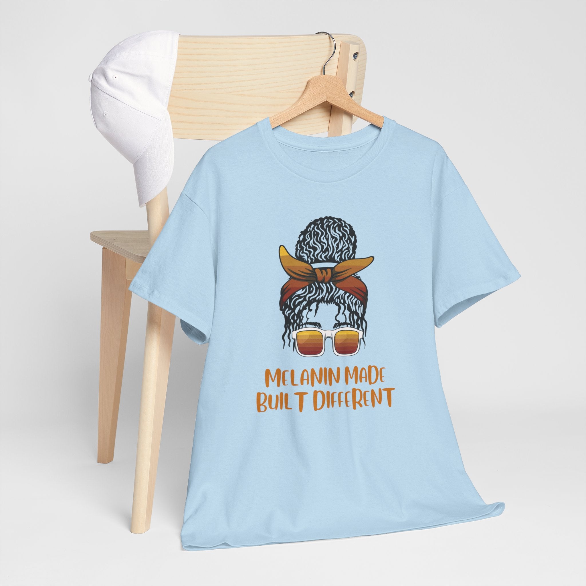 T-Shirt — "Melanin Made, Built Different" Graphic Tee