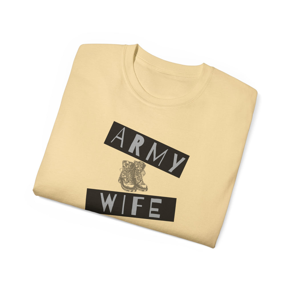Army Wife T‑Shirt — Military Wife Tee with Combat Boot Graphic