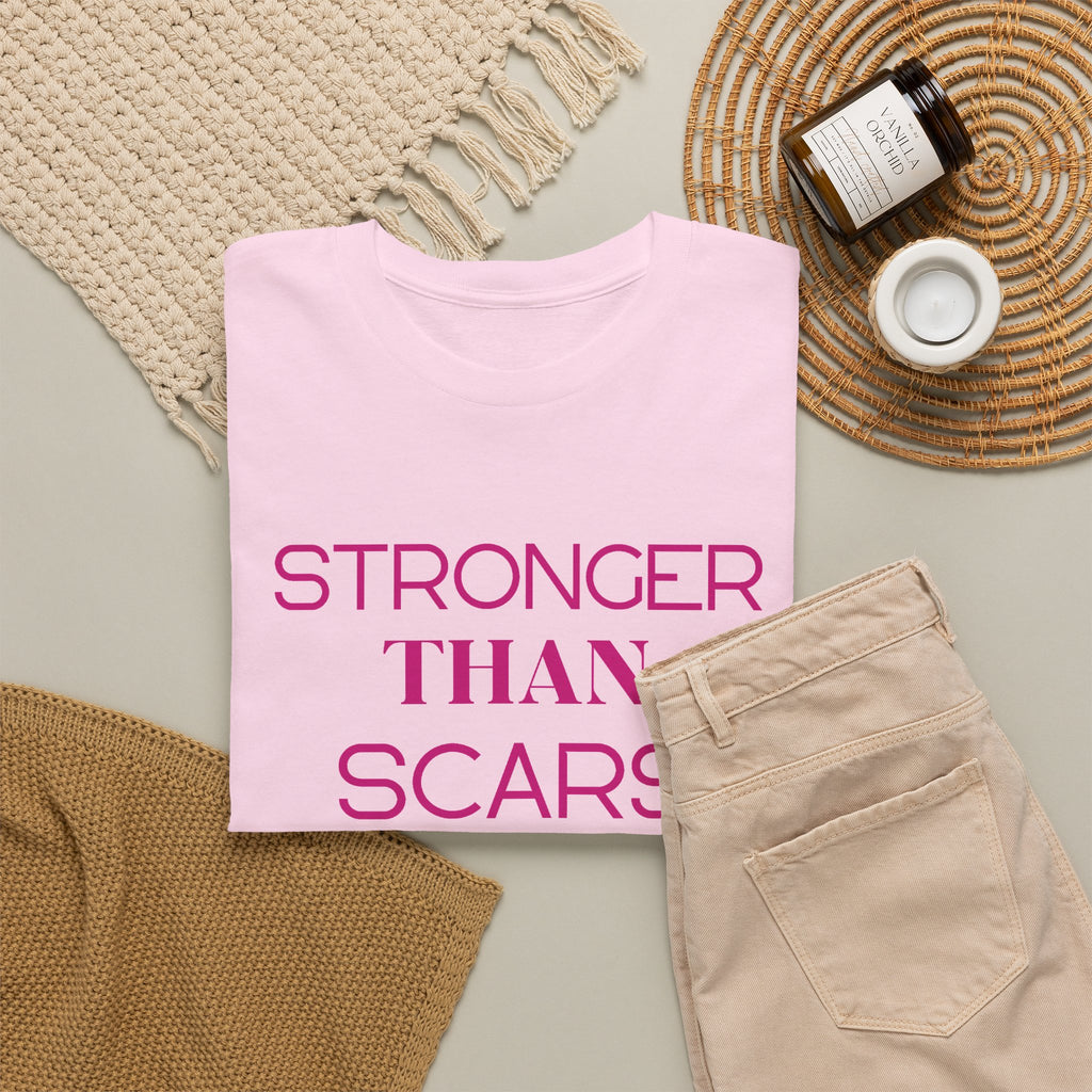 Stronger Than Scars Tee – Breast Cancer Awareness Support T-Shirt
