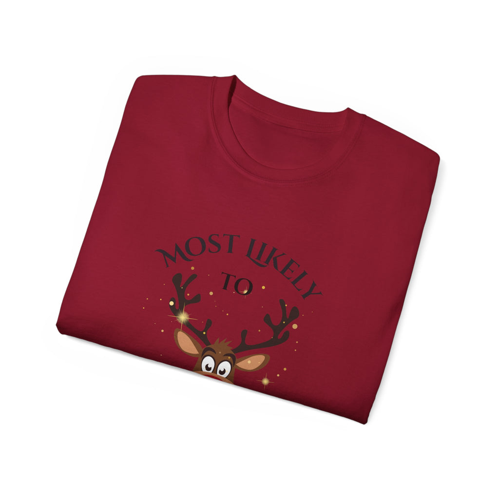 Most Likely to Be the Holiday Bartender Tee, Funny Christmas Shirt, Holiday Party Outfit, Gift for Him/Her, Unisex Shirt