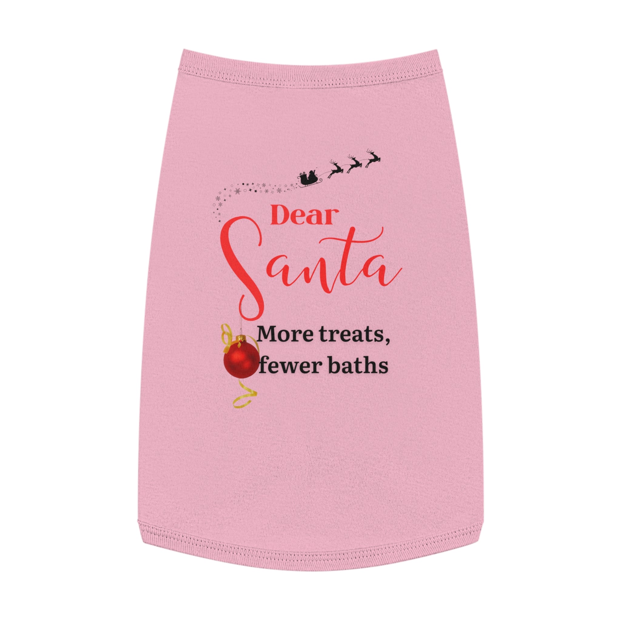 Dear Santa, More treats, less...Festive Pet Tank Top, Holiday Pet Clothing, Xmas Dog Shirt, Dear Santa Tanks, Dog Christmas Outfit, Pet Gift for Dog Lovers