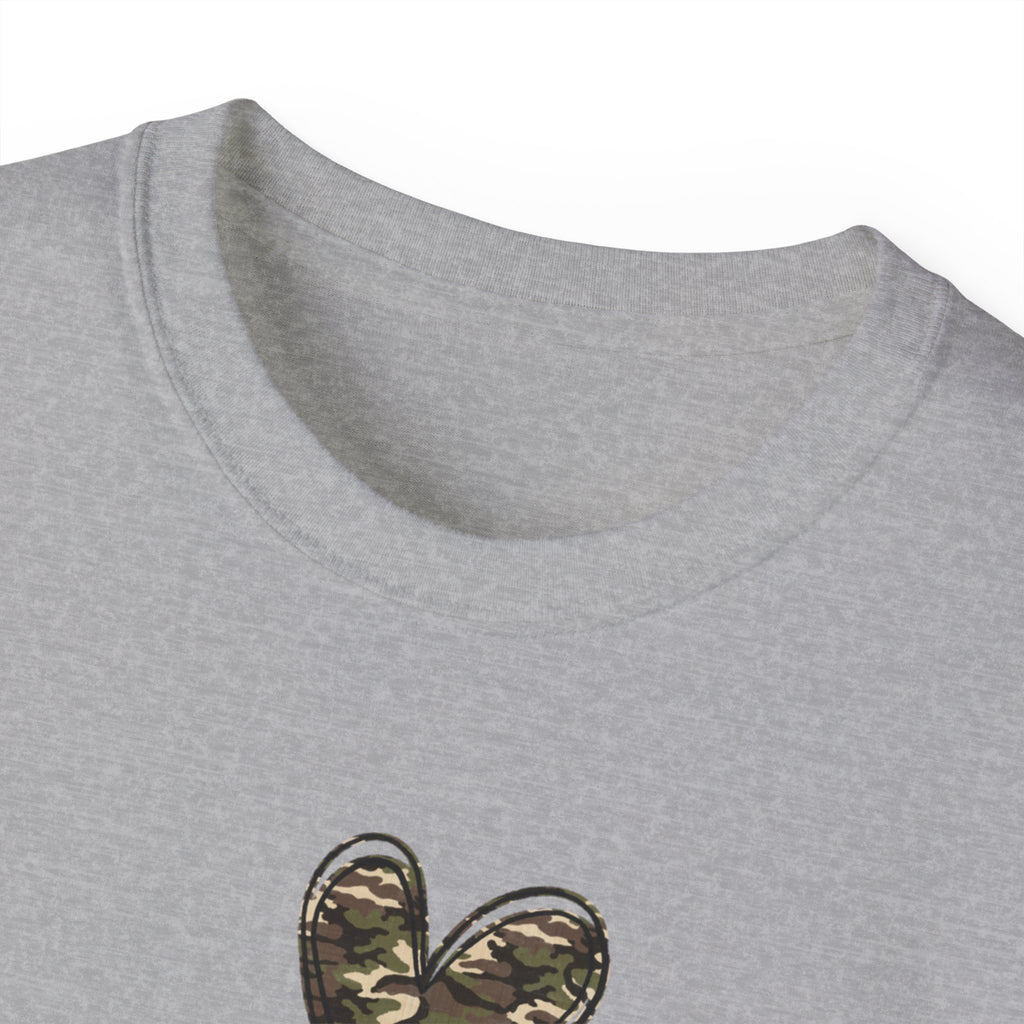 Proud Marine Wife T-Shirt — Camouflage Heart & Marine Family Tee