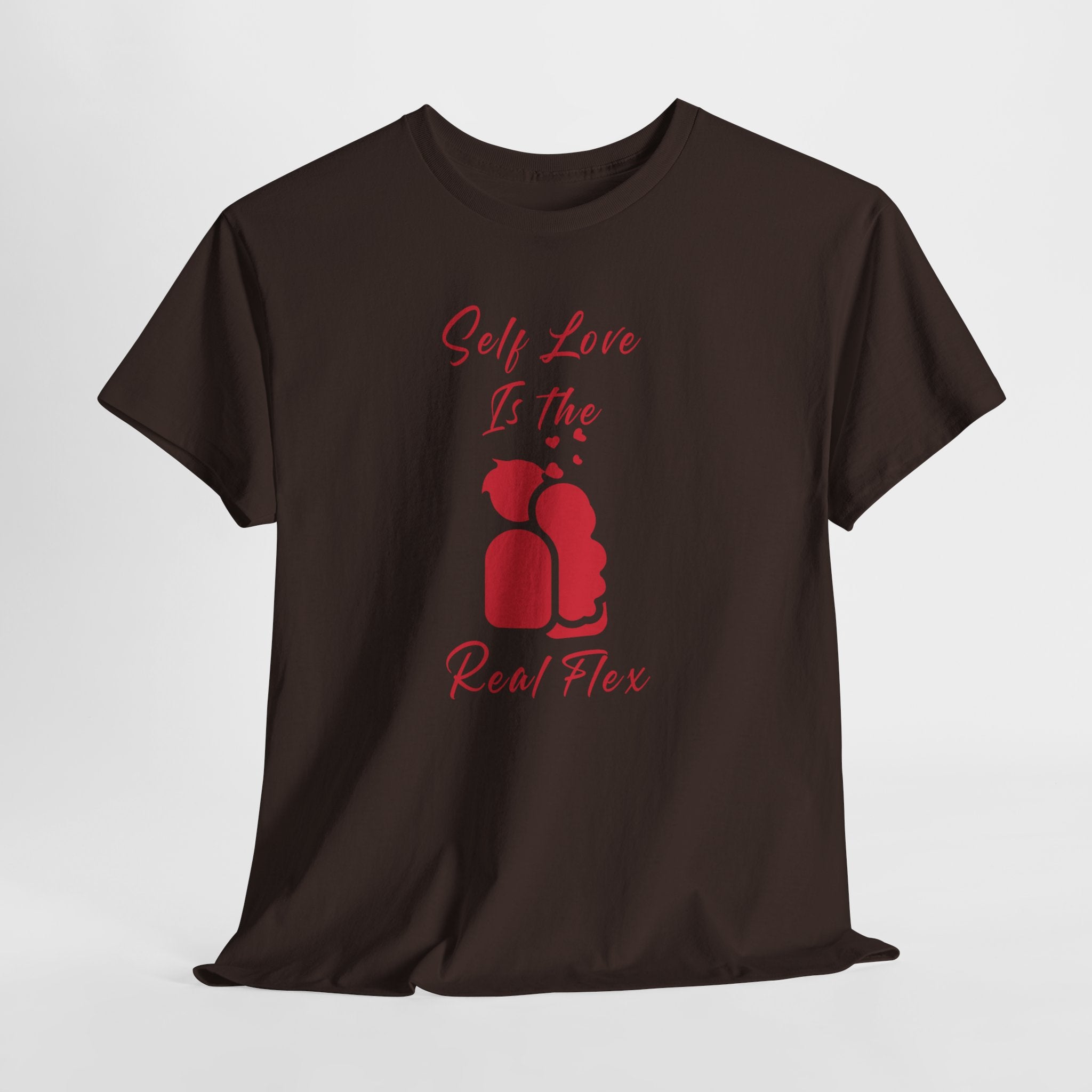 T-Shirt — "Self Love Is The Real Flex" Romantic Couple Graphic Tee