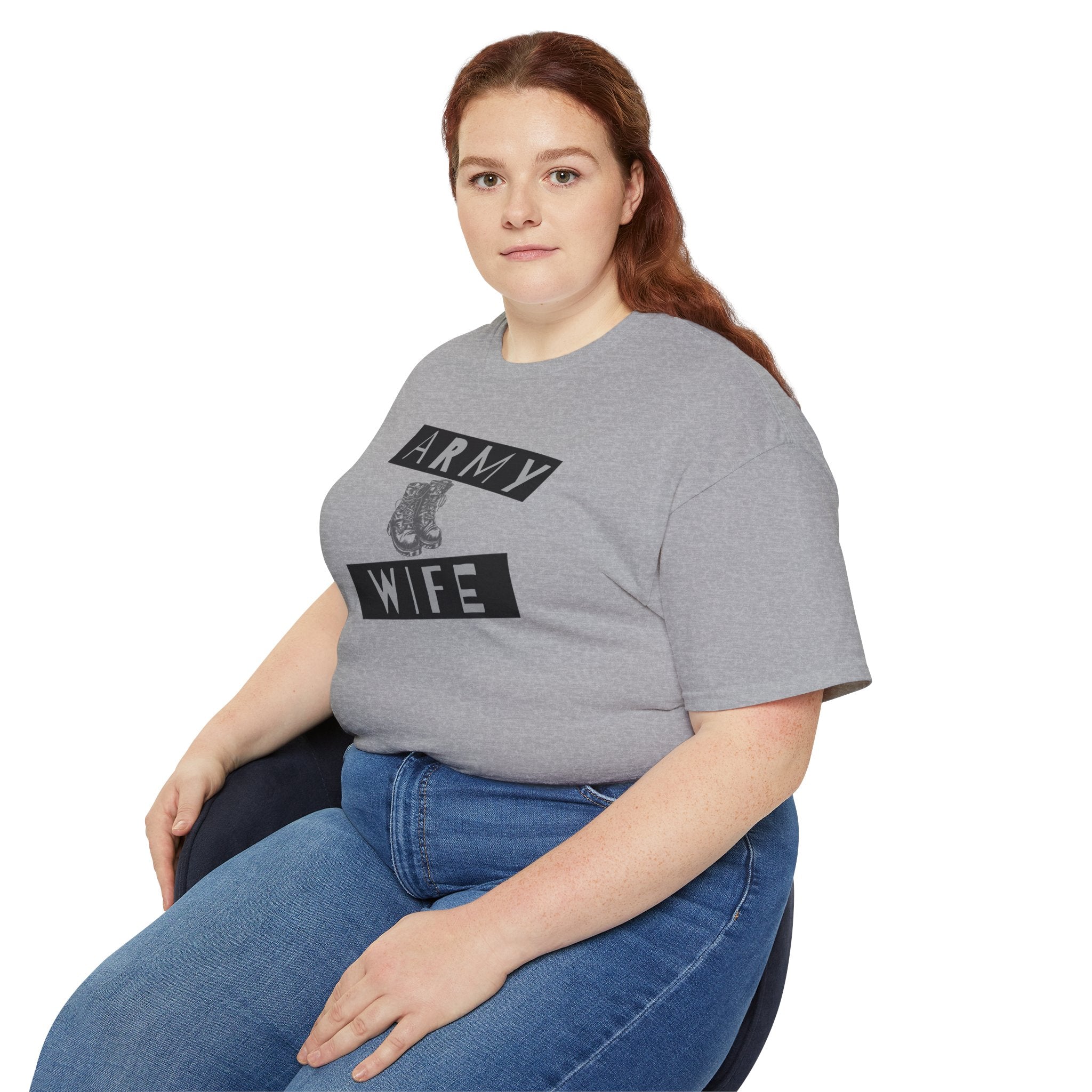 Army Wife T‑Shirt — Military Wife Tee with Combat Boot Graphic