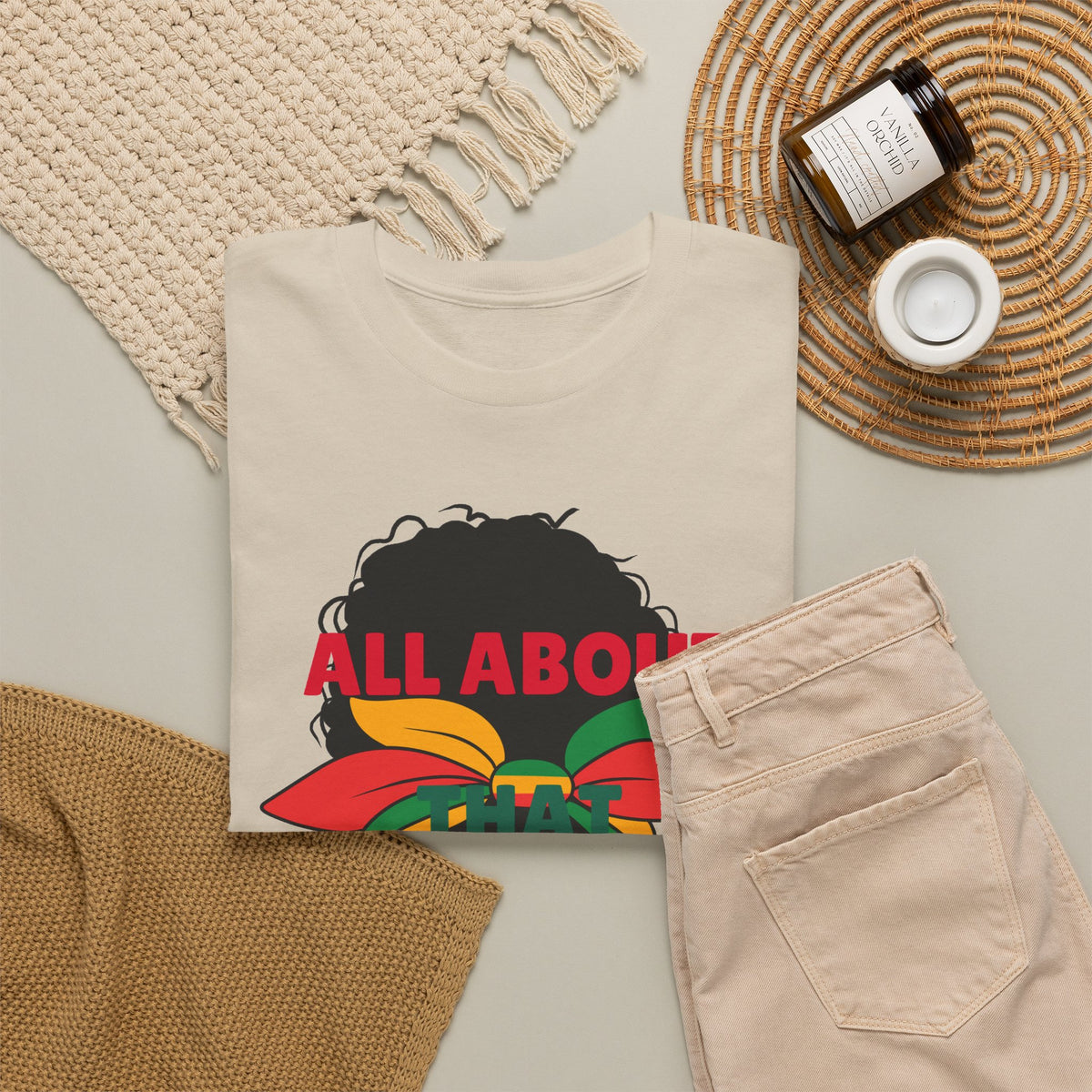 Aunty Life Tee – "All About Aunty Life" Graphic T-Shirt (Tropical Heart Sunglasses)