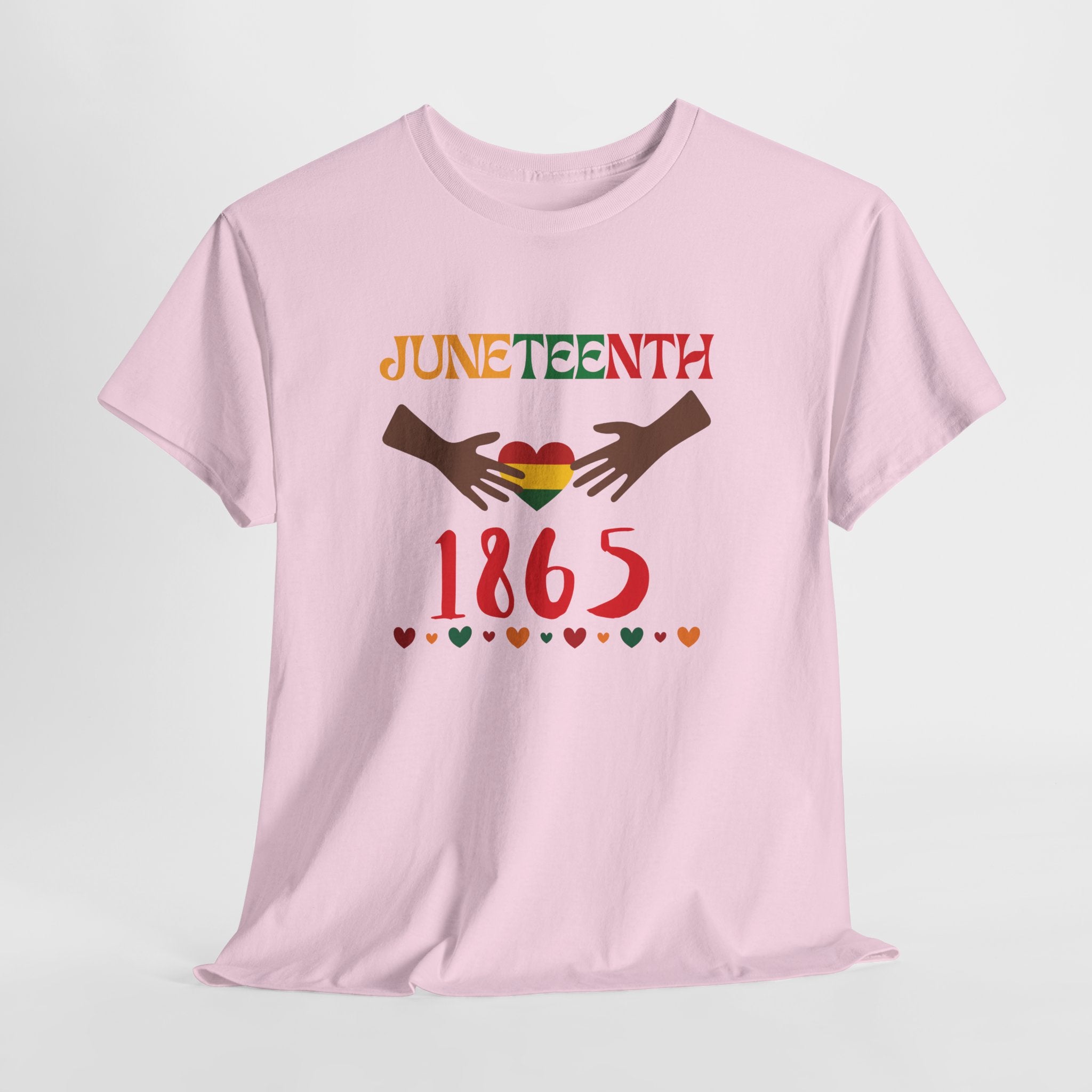 Juneteenth 1865 T-Shirt — Black History Celebration Tee with Heart & Hands Design