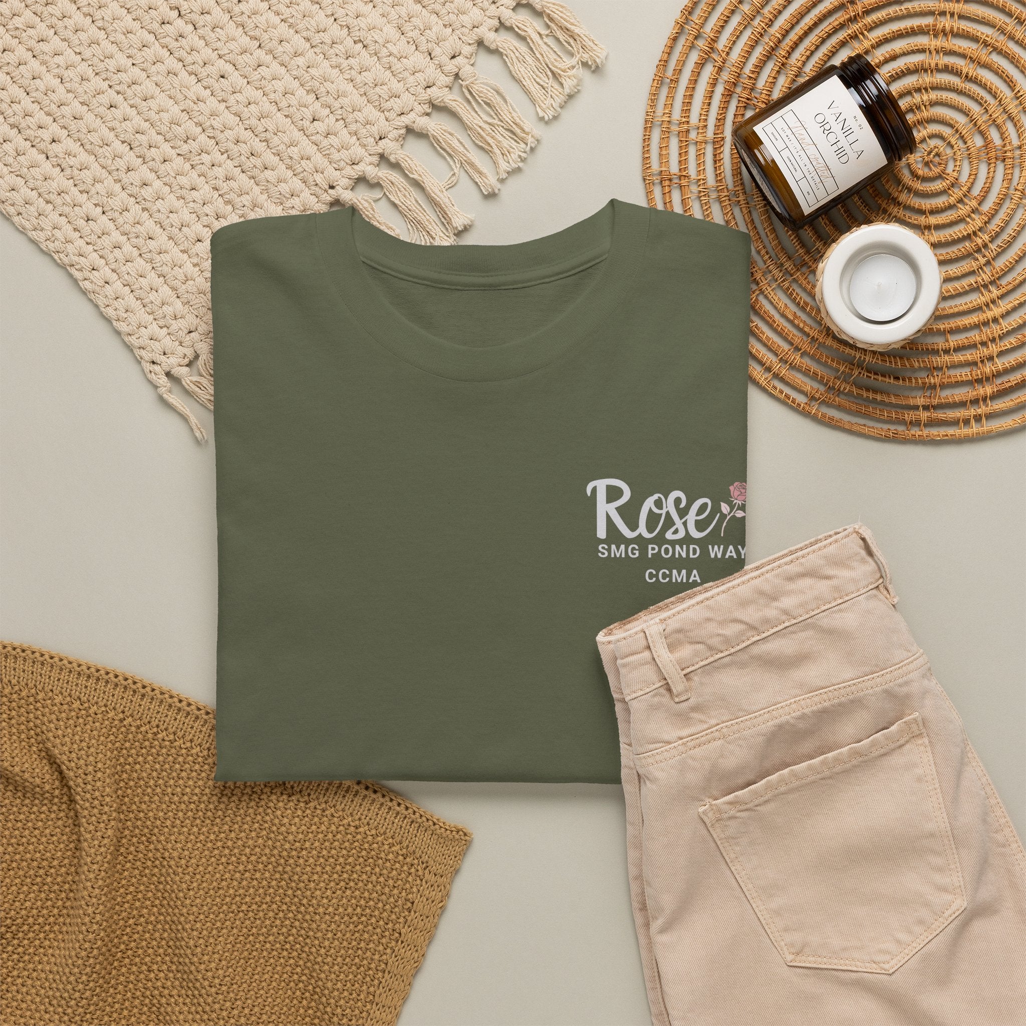 Rose Logo Work Tee with a Rose
