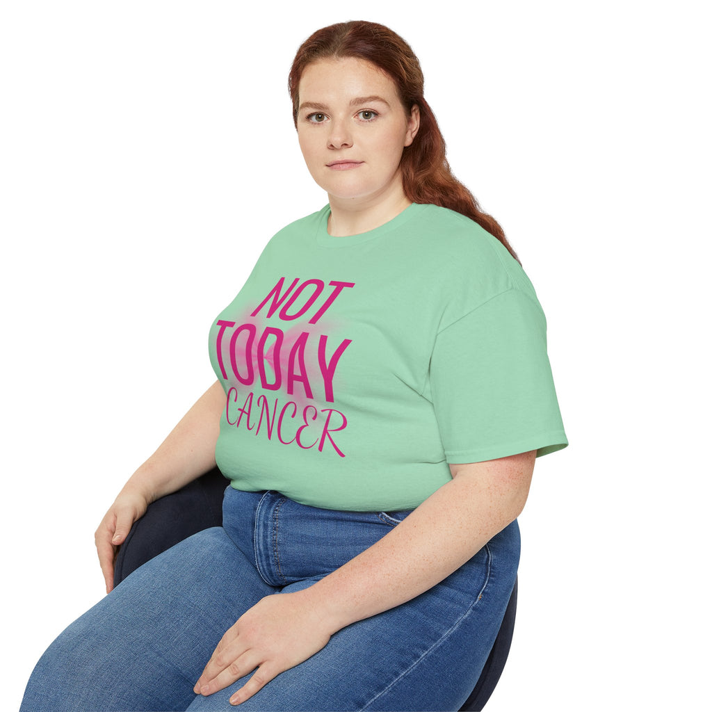 Not Today Cancer T-Shirt — Inspirational Cancer Awareness Tee with Pink Ribbon