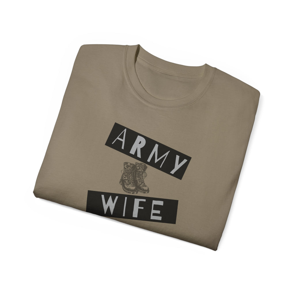Army Wife T‑Shirt — Military Wife Tee with Combat Boot Graphic