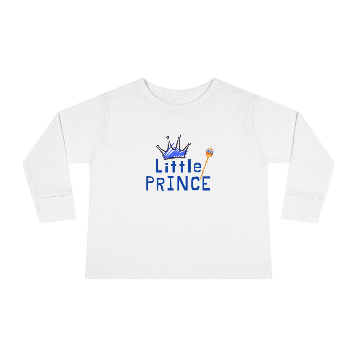 Little Prince Toddler Long Sleeve Tee — Cute Crown Design