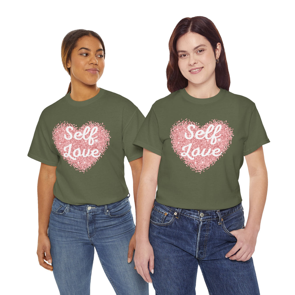 Self Love Tee — Pink Heart Mental Health Awareness Shirt