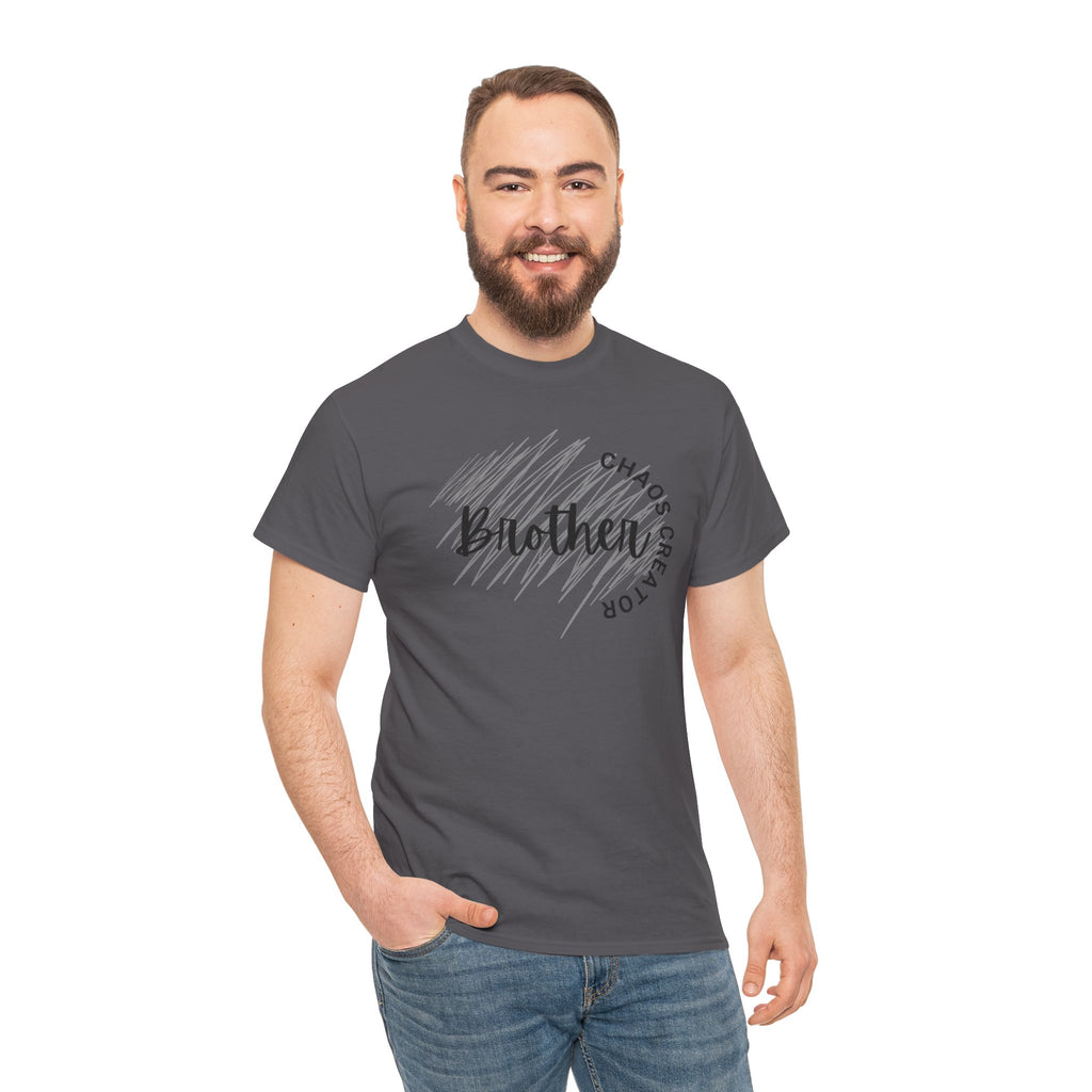 Brother Script Tee — 'Chaos Creator' Graphic Shirt for Siblings