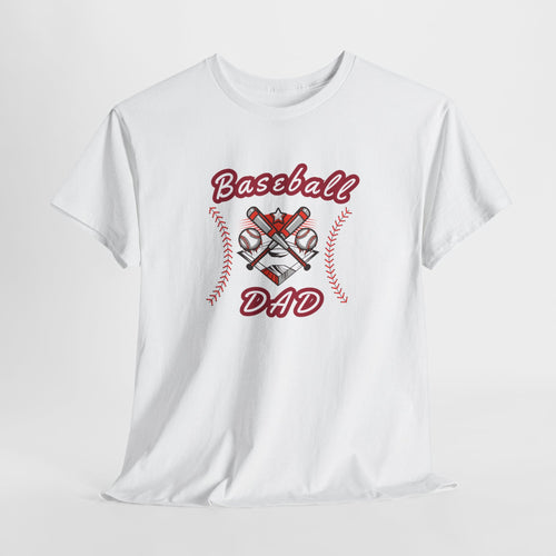 Baseball Dad T-Shirt – Vintage Crossed Bats & Glove Tee for Sports Fans, Father's Day Gift
