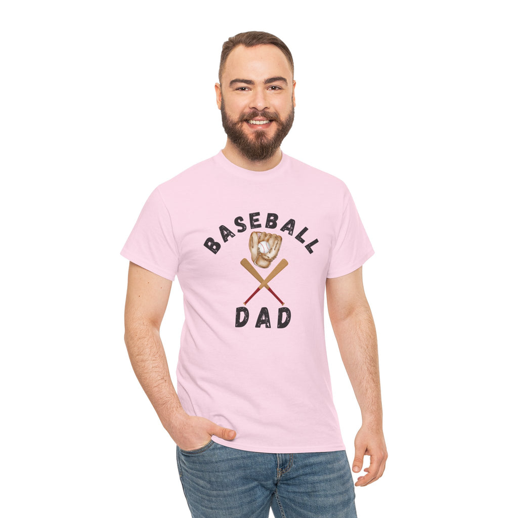 Baseball Dad Tee — Vintage Glove & Crossed Bats Graphic Shirt