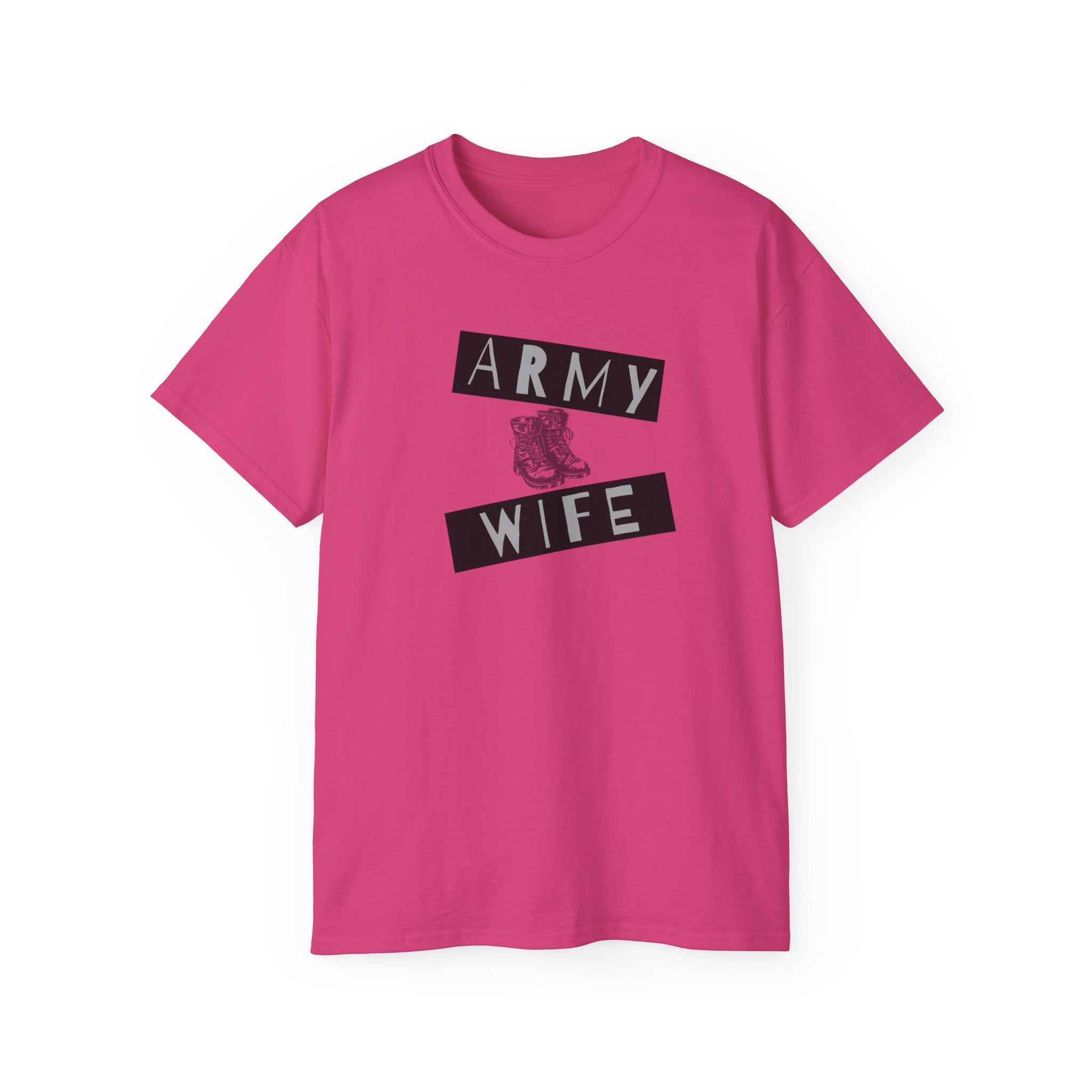 Army Wife T‑Shirt — Military Wife Tee with Combat Boot Graphic