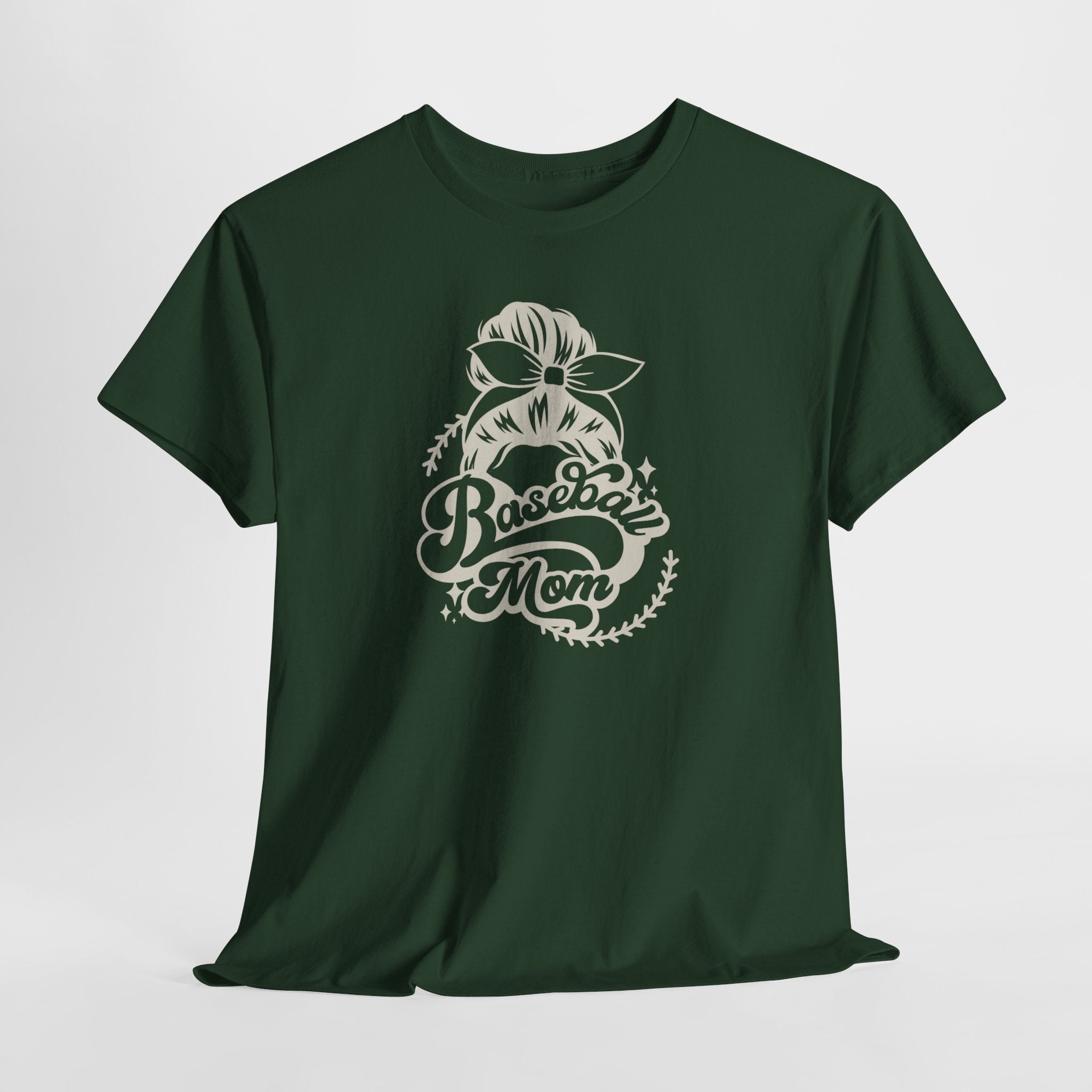 Baseball Mom Tee — Messy Bun Graphic Shirt for Proud Baseball Moms