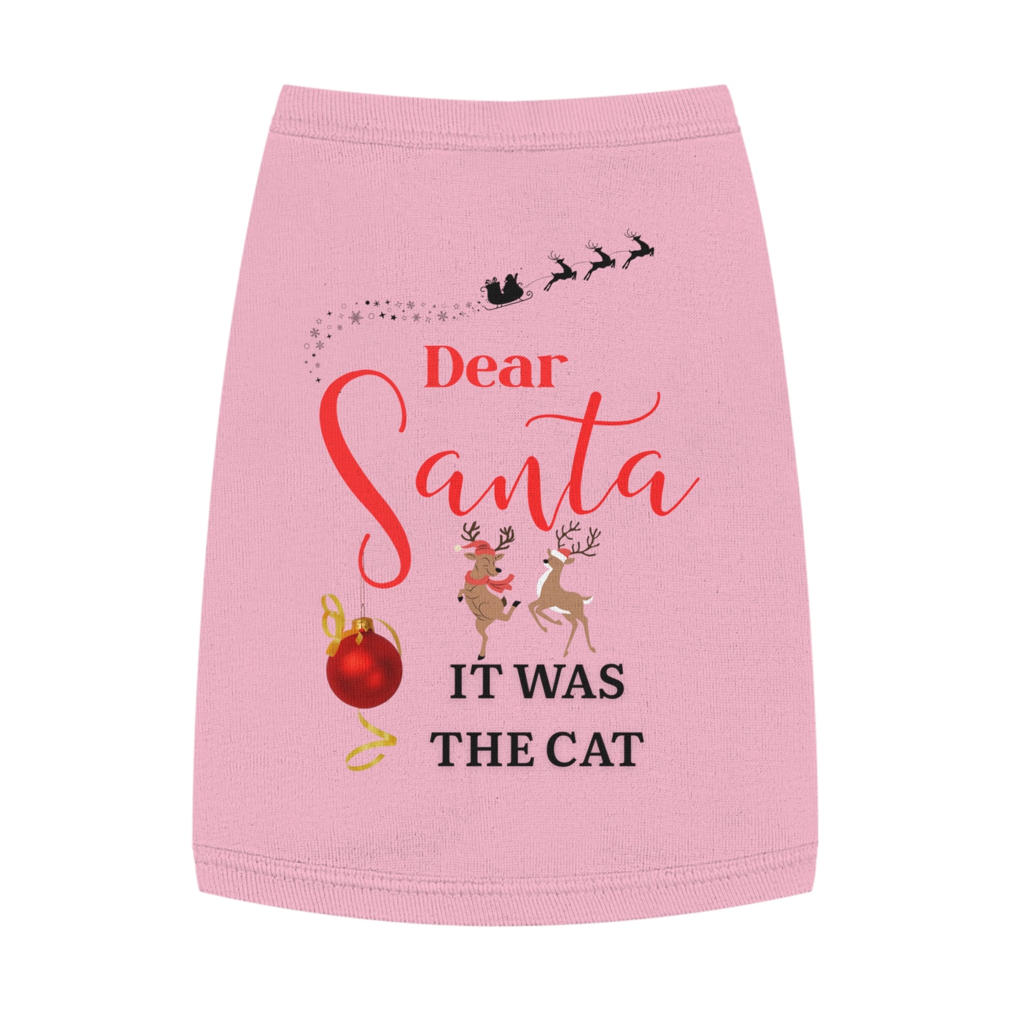 It was the cat Christmas Pet Tank Top, Festive Dog Shirt, Dear Santa Cat Tee, Cute Holiday Apparel, Pet Christmas Outfit