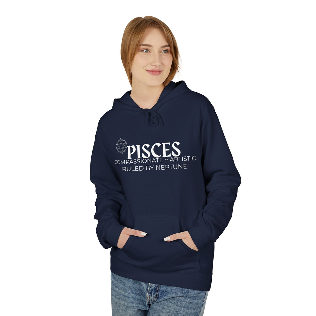 Pisces Zodiac Fleece Hoodie for Astrology Lovers