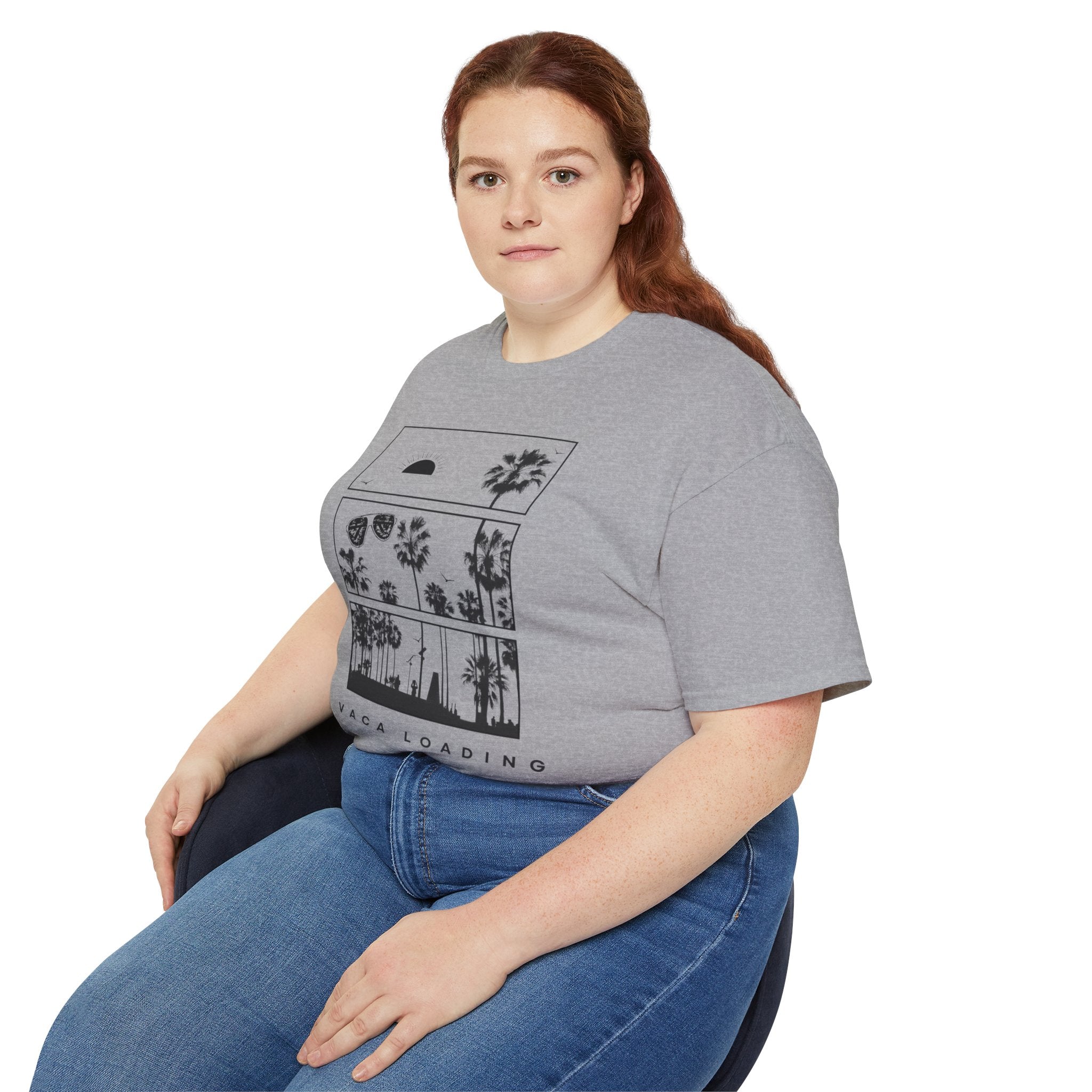 Vacation Loading T‑Shirt — Retro Palm & Sunset Graphic Tee