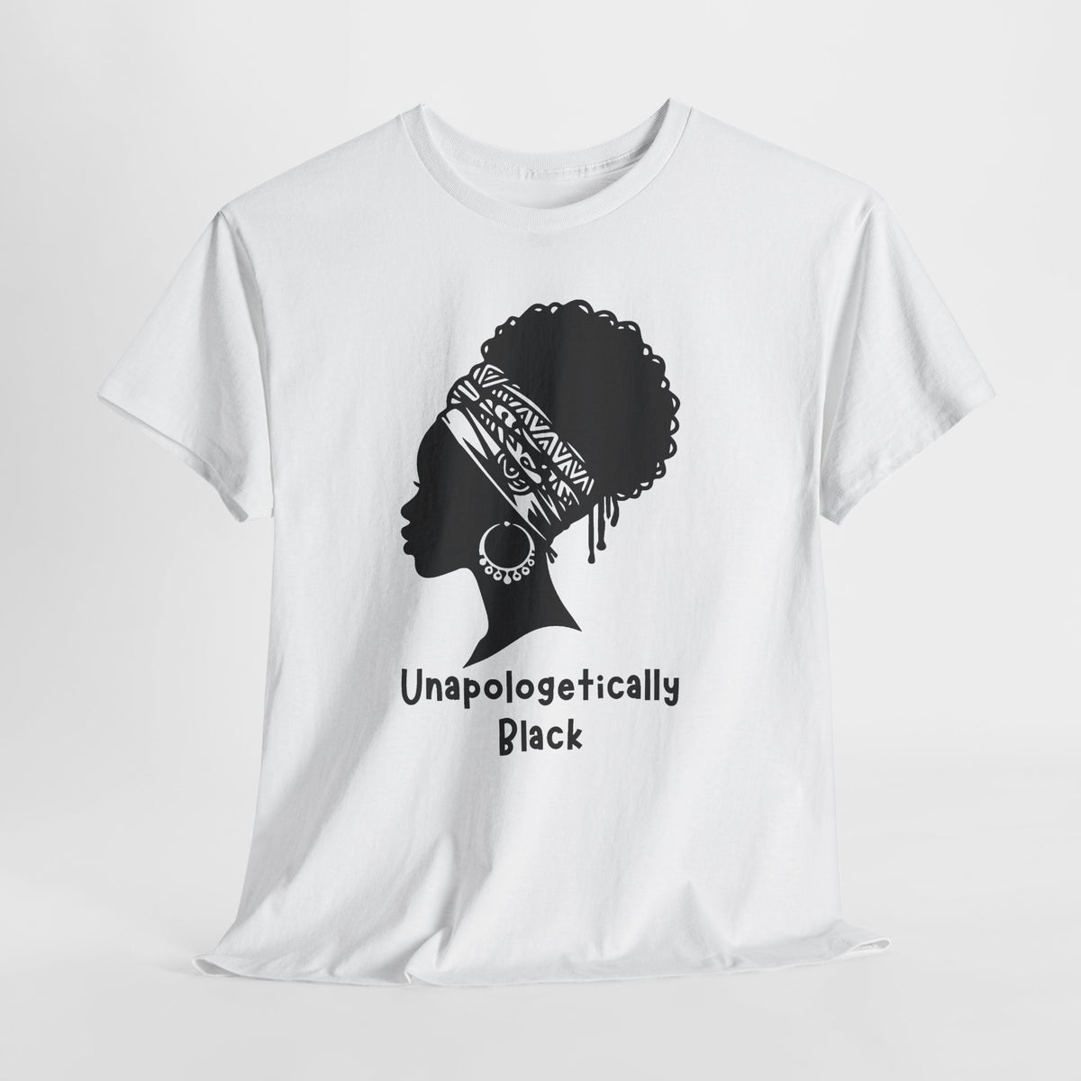 Meditative Woman Line Art Tee – "Unapologetically Black" Cotton T‑Shirt