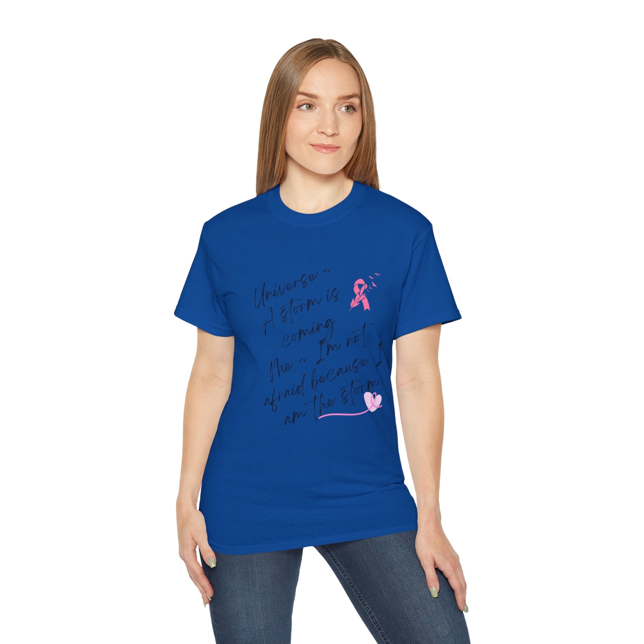 Breast Cancer Awareness Tee – "A Storm is Coming" Inspirational Cotton Shirt