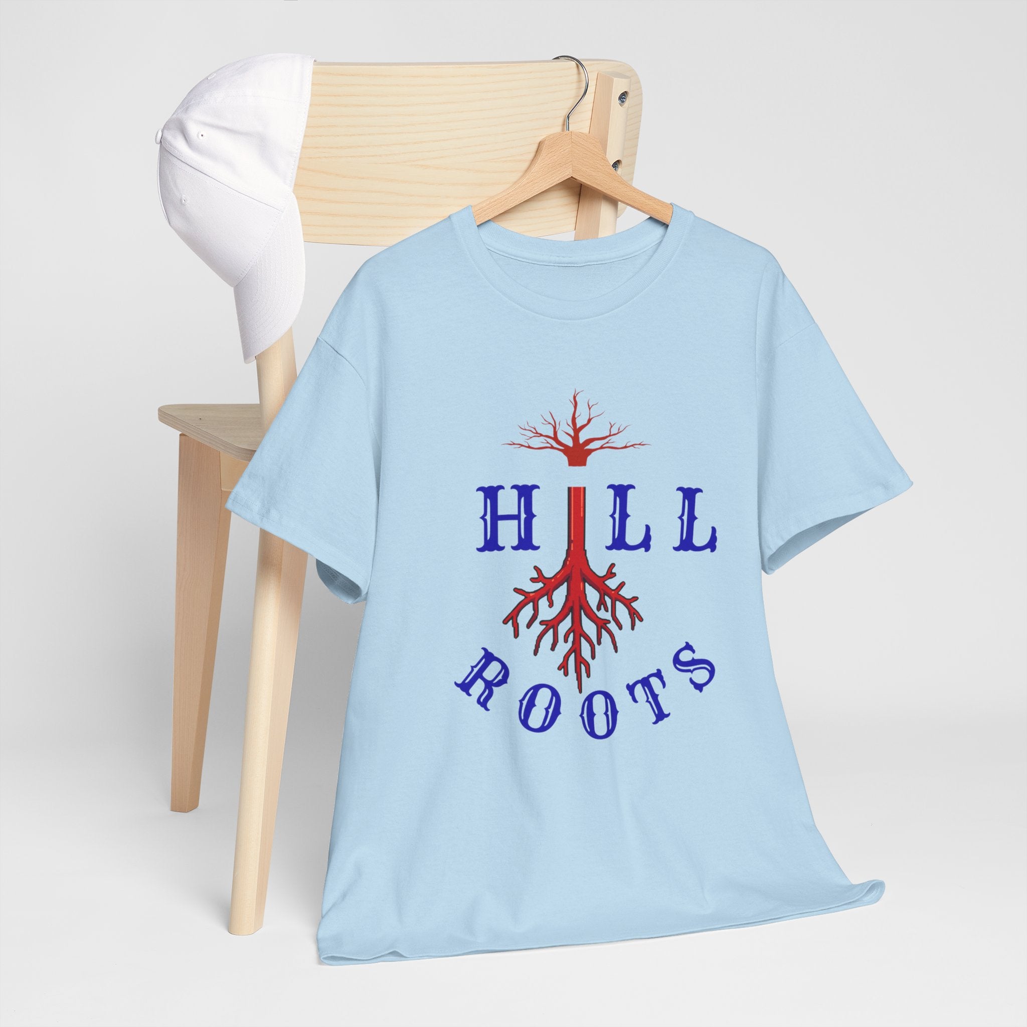 T-Shirt — Hill Roots Logo Tee (red tree roots graphic)
