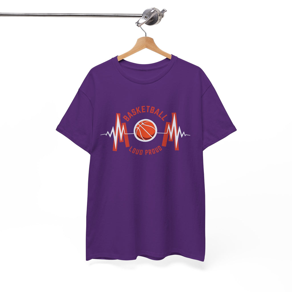 Basketball Mom Loud Proud Tee — Heartbeat Hoop Graphic T‑Shirt