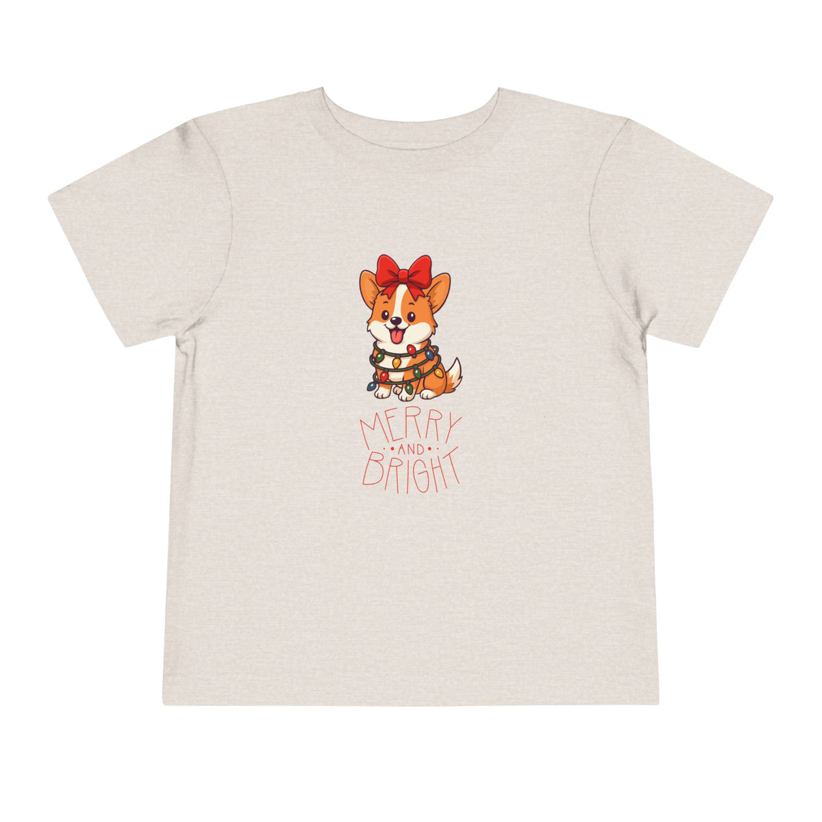 Merry and Bright Fox Christmas Toddler Short Sleeve Tee