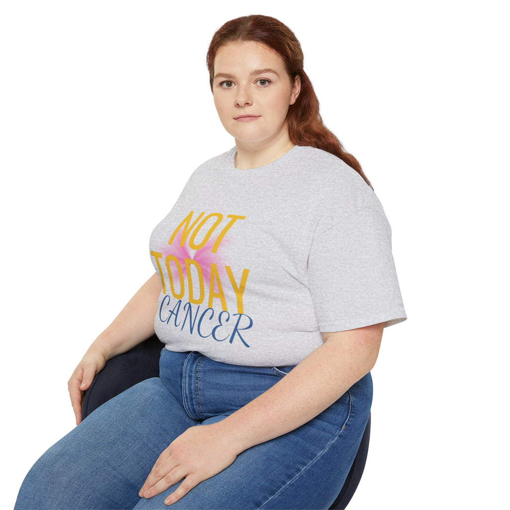 Not Today Cancer T-Shirt — Inspirational Cancer Awareness Tee with Pink Ribbon