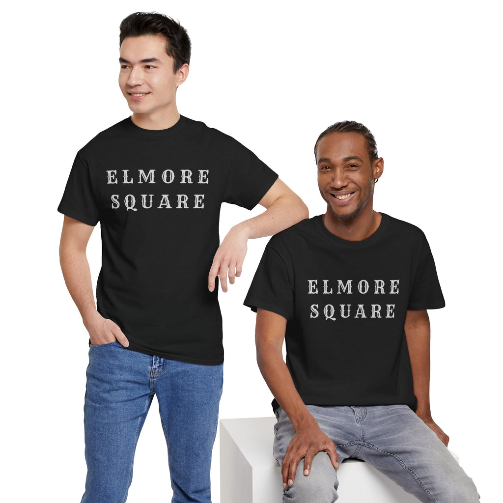 Elmore Square Vintage Lettering T‑Shirt — Retro City Name Tee