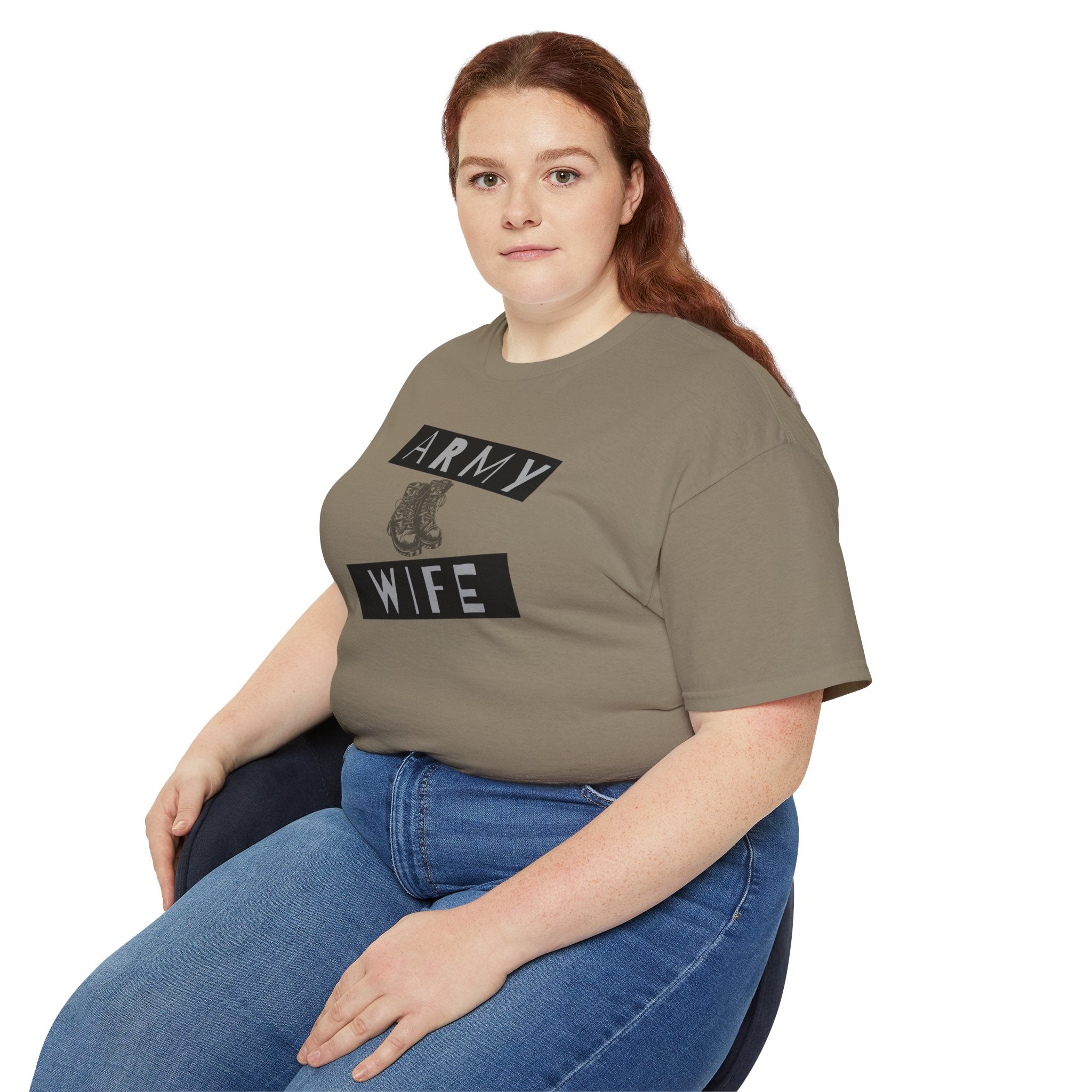 Army Wife T‑Shirt — Military Wife Tee with Combat Boot Graphic