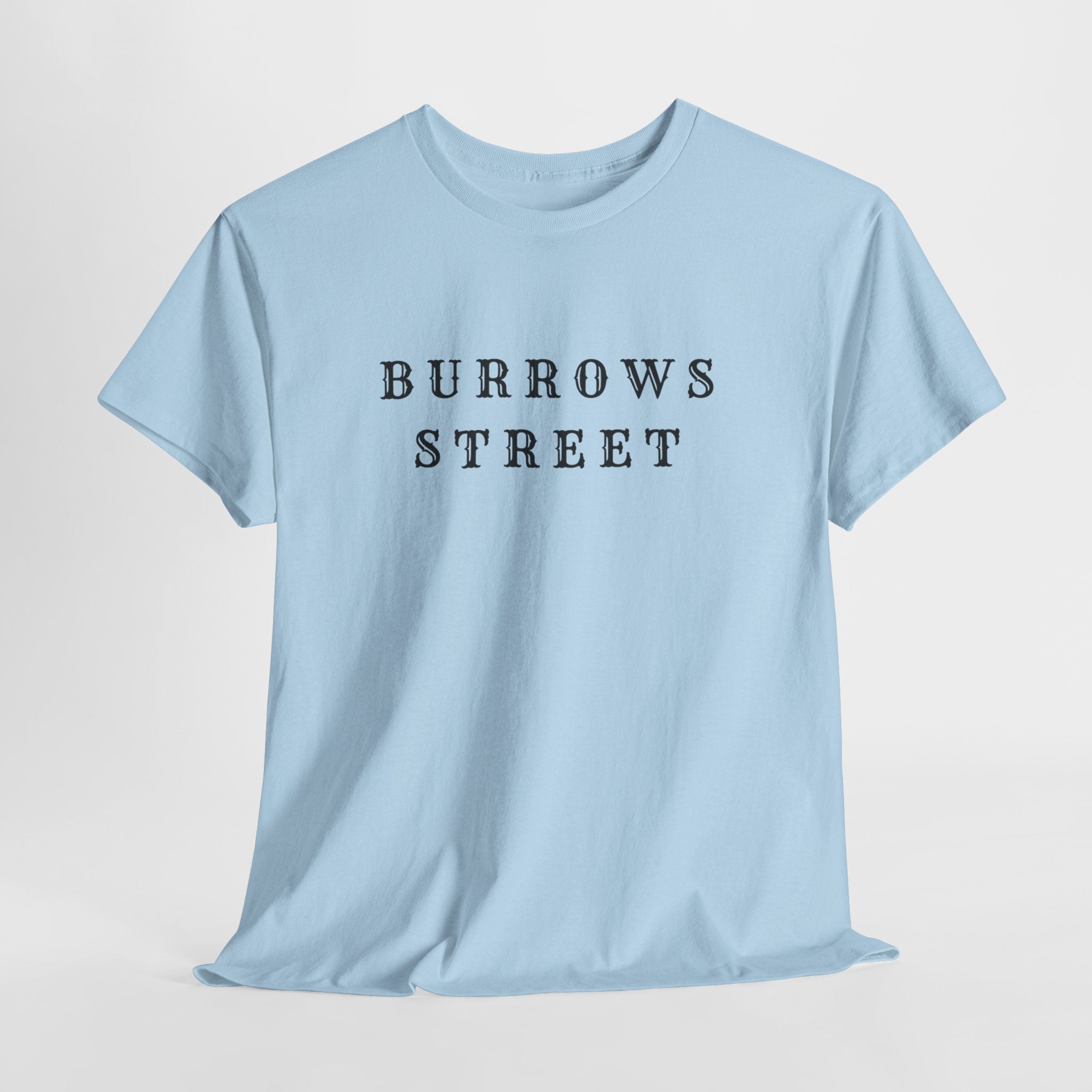 Burrows Street T‑Shirt — Minimalist Vintage Lettering Tee