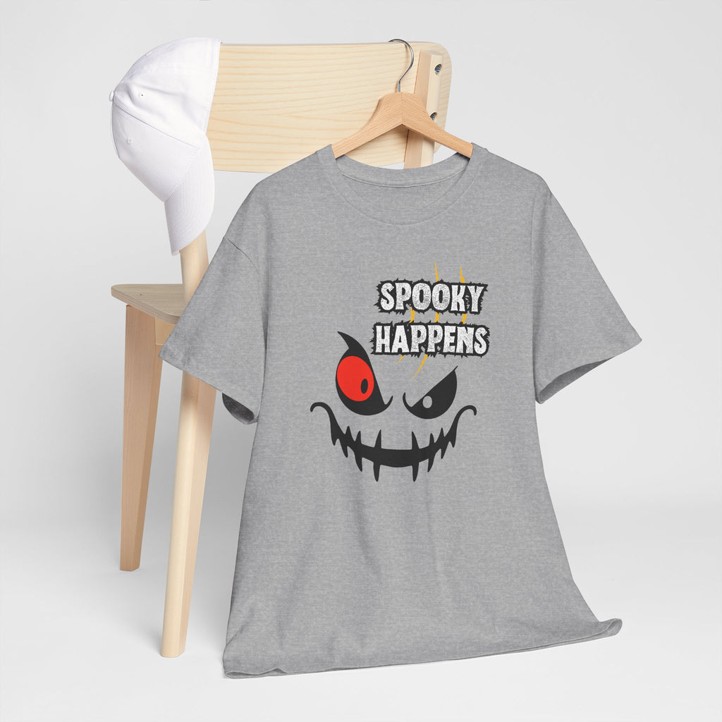 Spooky Happens Halloween T-Shirt — Creepy Jack-O'-Lantern Face Tee