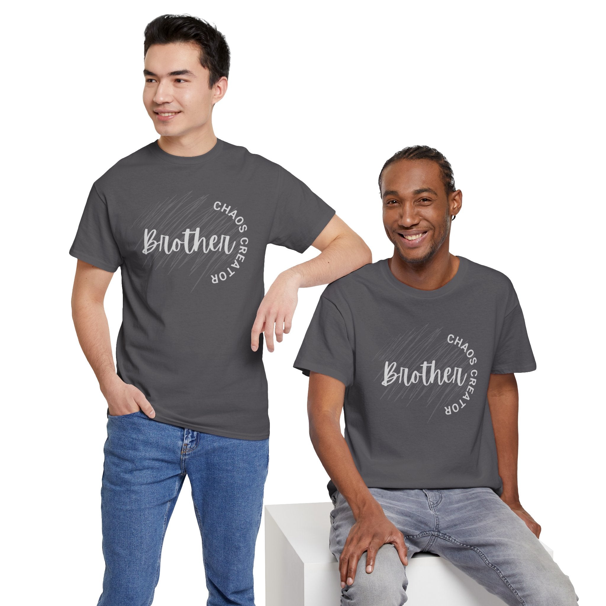 Brother Chaos Creator Graphic Tee — 'Brother' Script with 'Chaos Creator' Circle Design