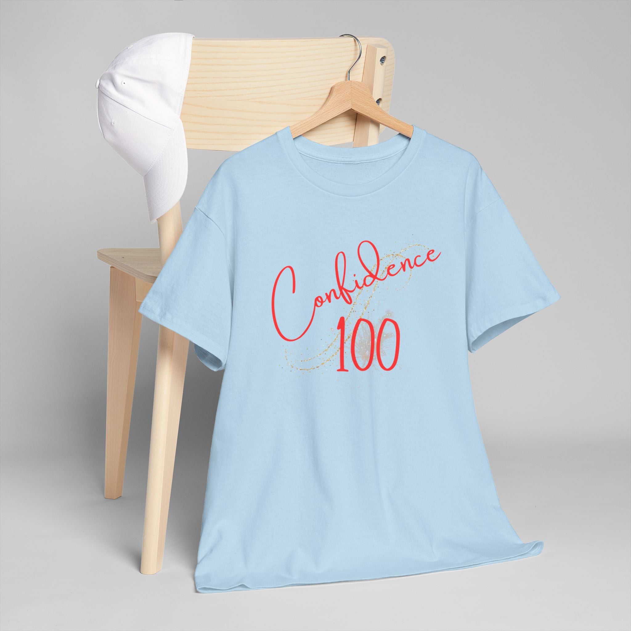 Confidence 100 T-Shirt — Inspirational Script Graphic Tee