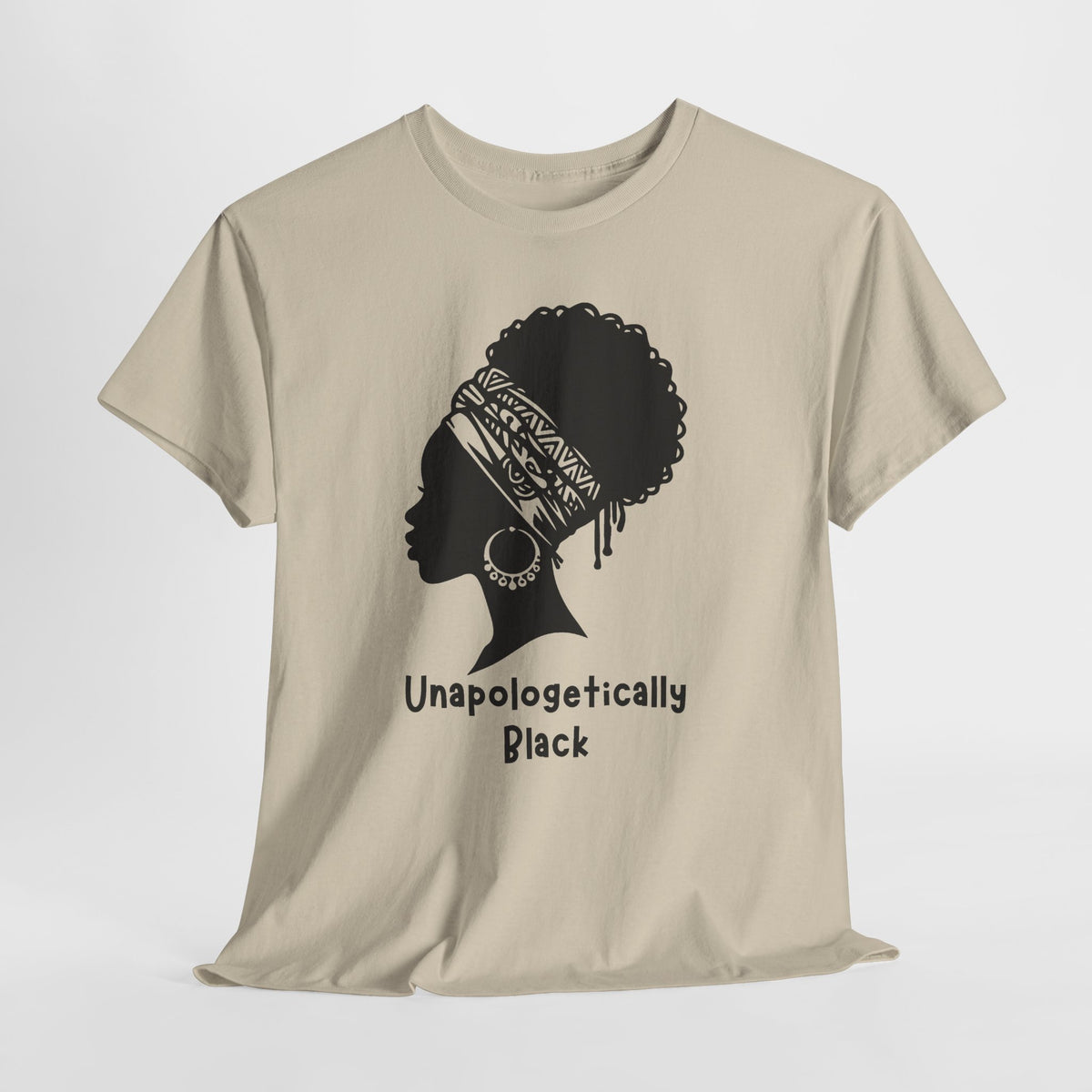 Meditative Woman Line Art Tee – "Unapologetically Black" Cotton T‑Shirt